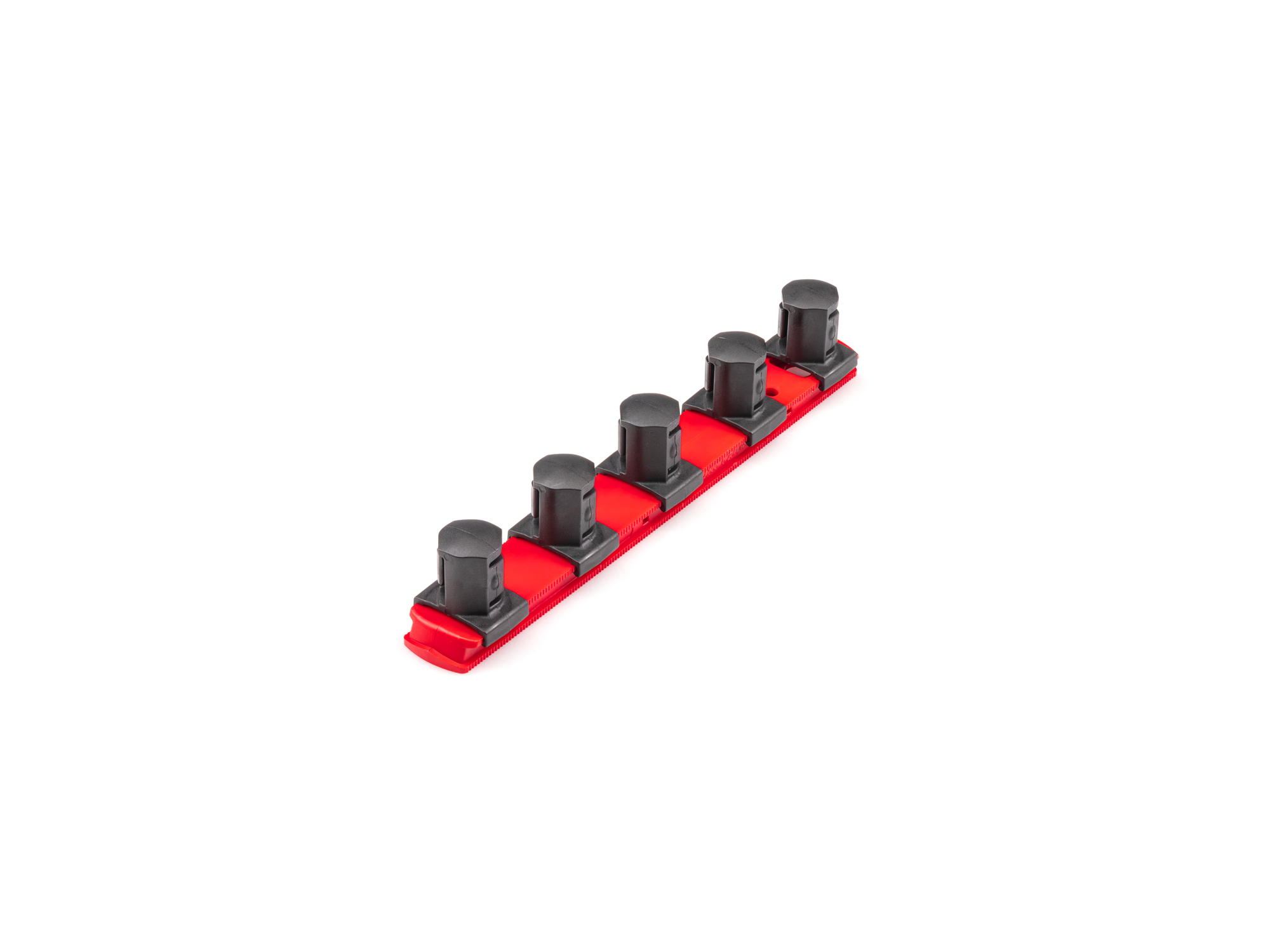 TEKTON 3/4 Inch Drive x 8 Inch Socket Rail, 5 Clips (Red)