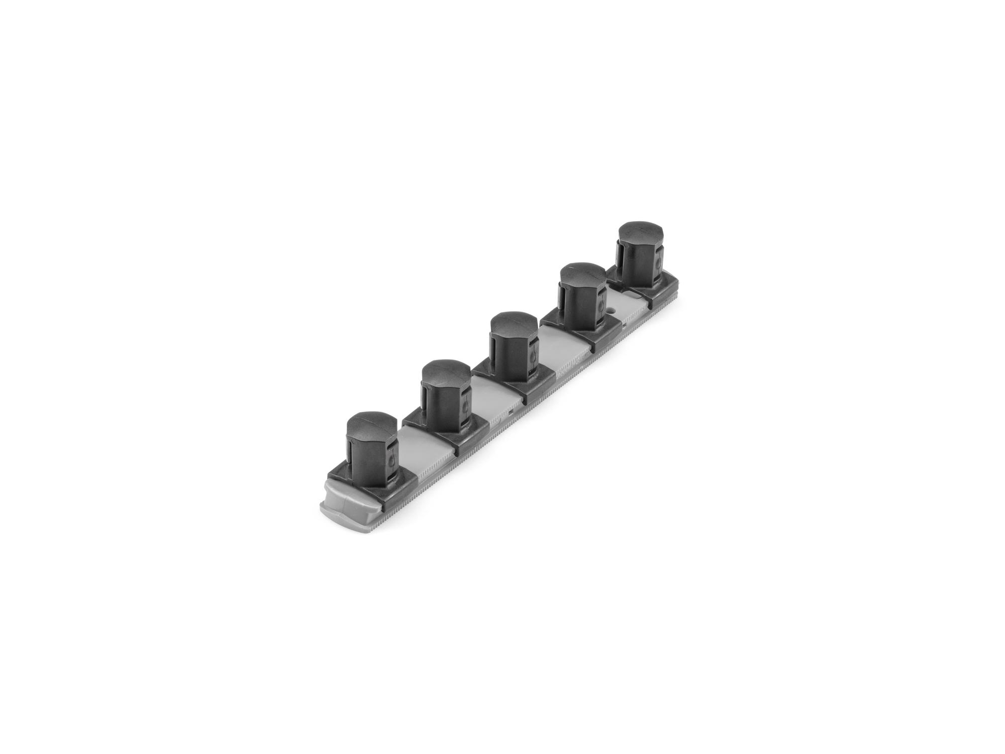 Front-right angle view of Tekton gray 8 inch socket organization set. Item #OSR31305