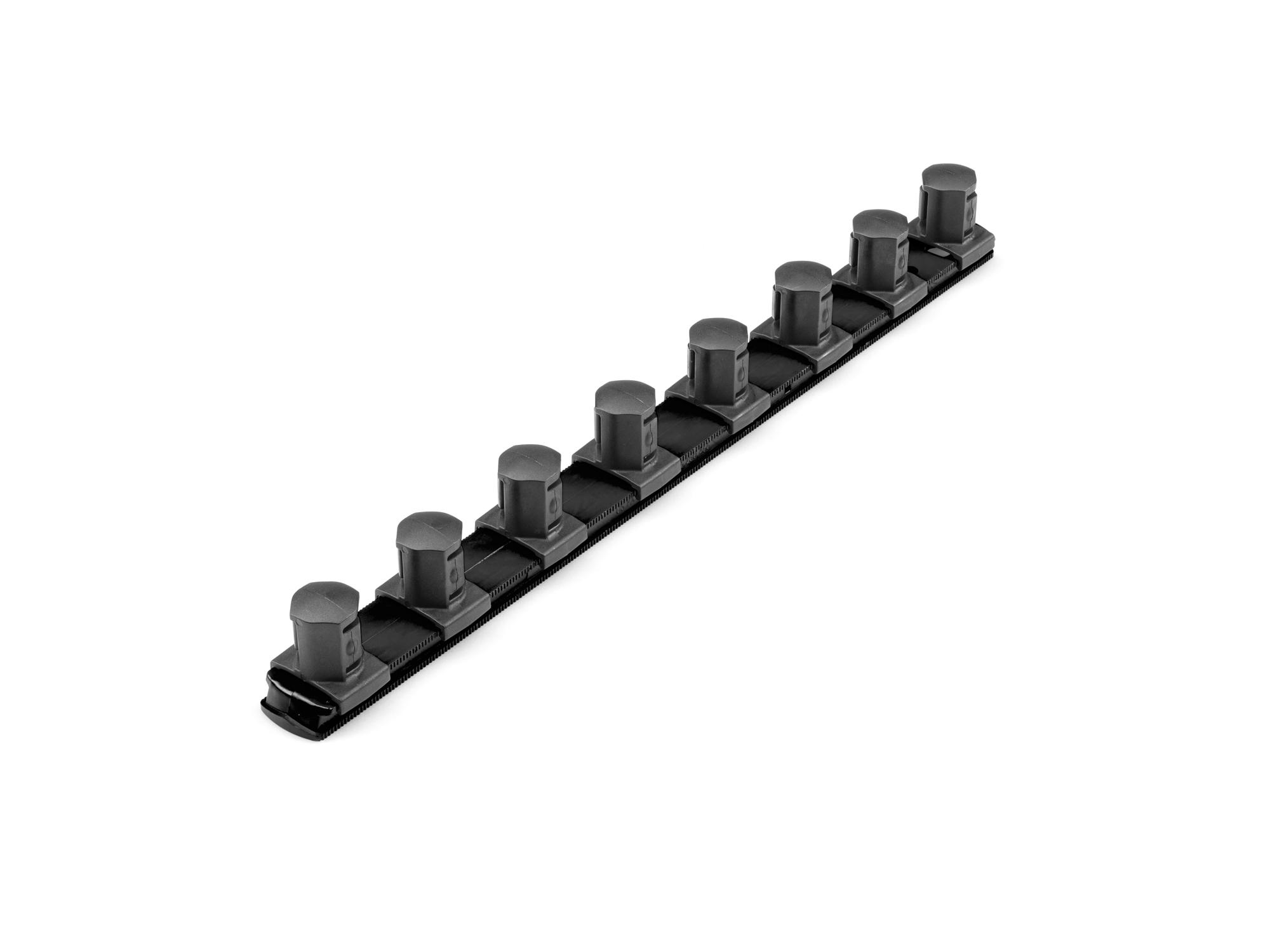 Front-right angle view of Tekton black 13 inch socket organization set. Item #OSR32208