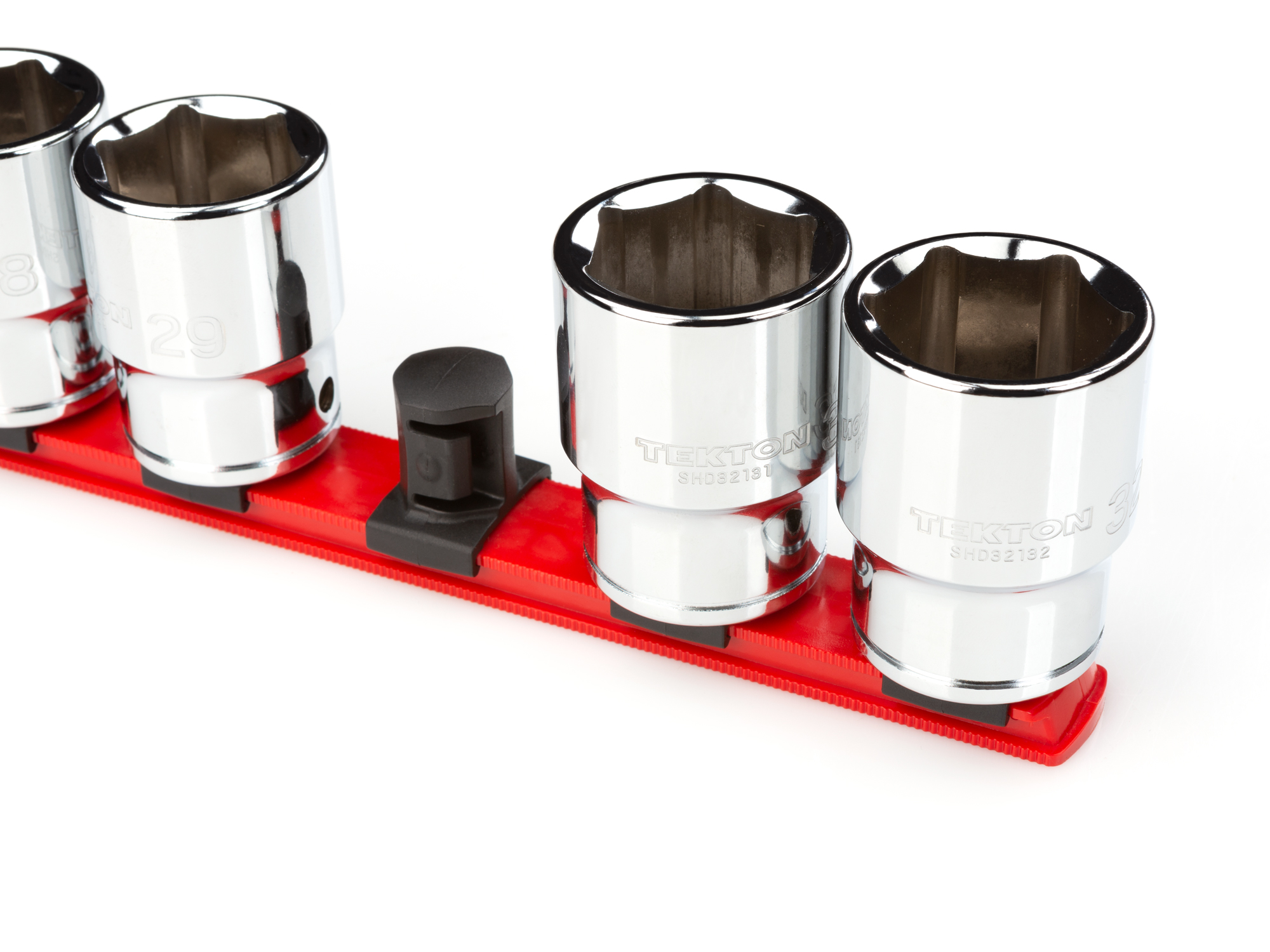 3/4 Inch Drive x 18 Inch Socket Rail, 10 Clips (Red