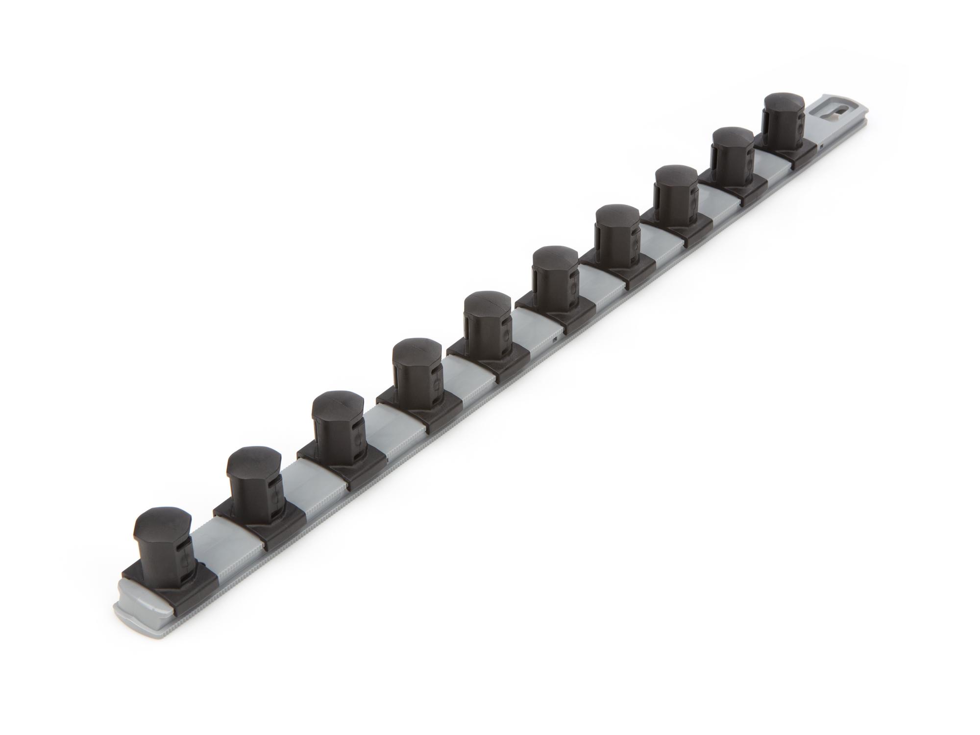 Front-right angle view of Tekton gray 18 inch socket organization set. Item #OSR33310
