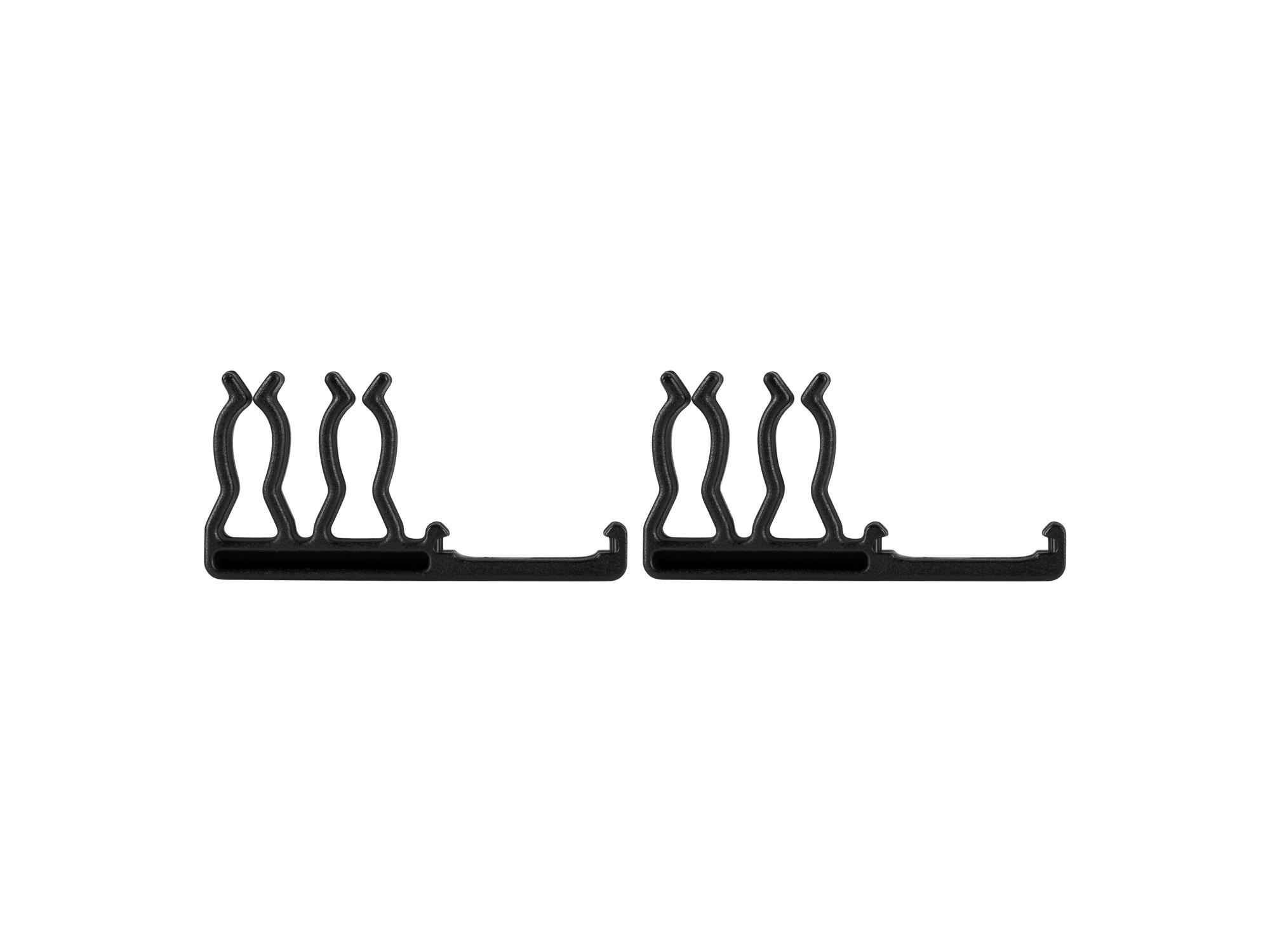 Side view of Tekton black clips and mounts socket organization set. Item #OSC30002