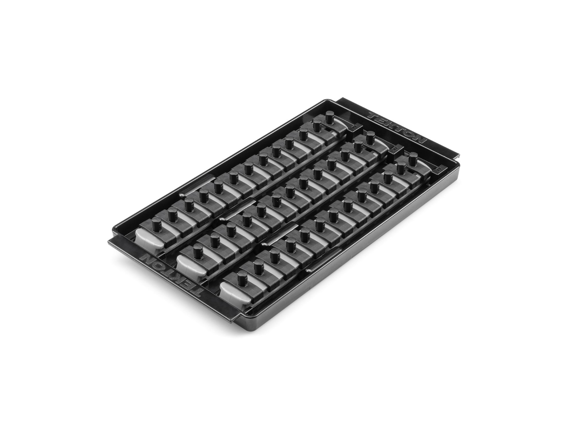 TEKTON 1/4 Inch Drive 3-Rail Socket Organizer Set, Gray (39-Tool)