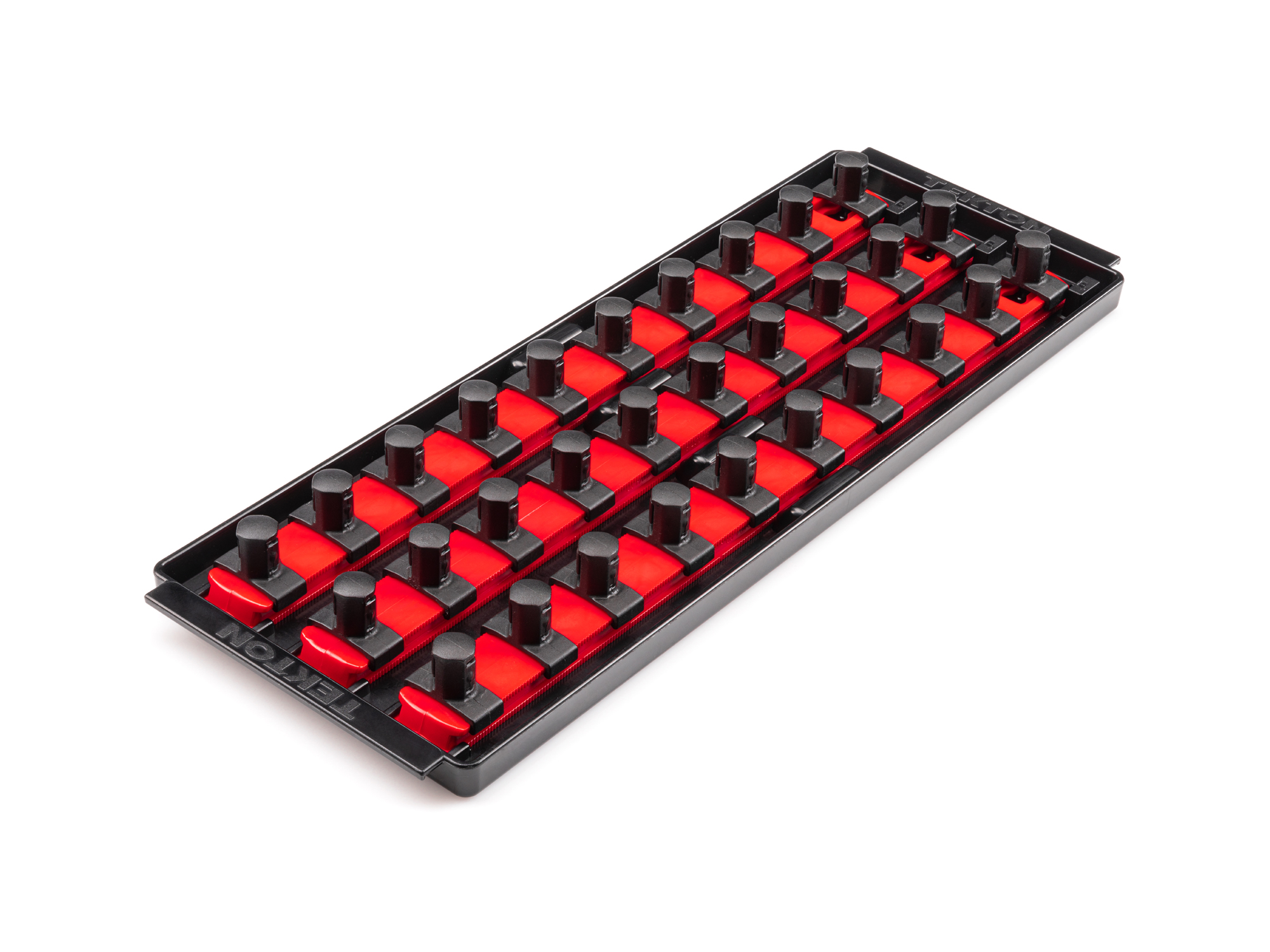 Set Organizer Per Prese TEKTON 1/4 Di Pollice: 3 Guide Da 8'' Con Vassoio, Sistema Twist-to-Lock, ABS Rosso - 2