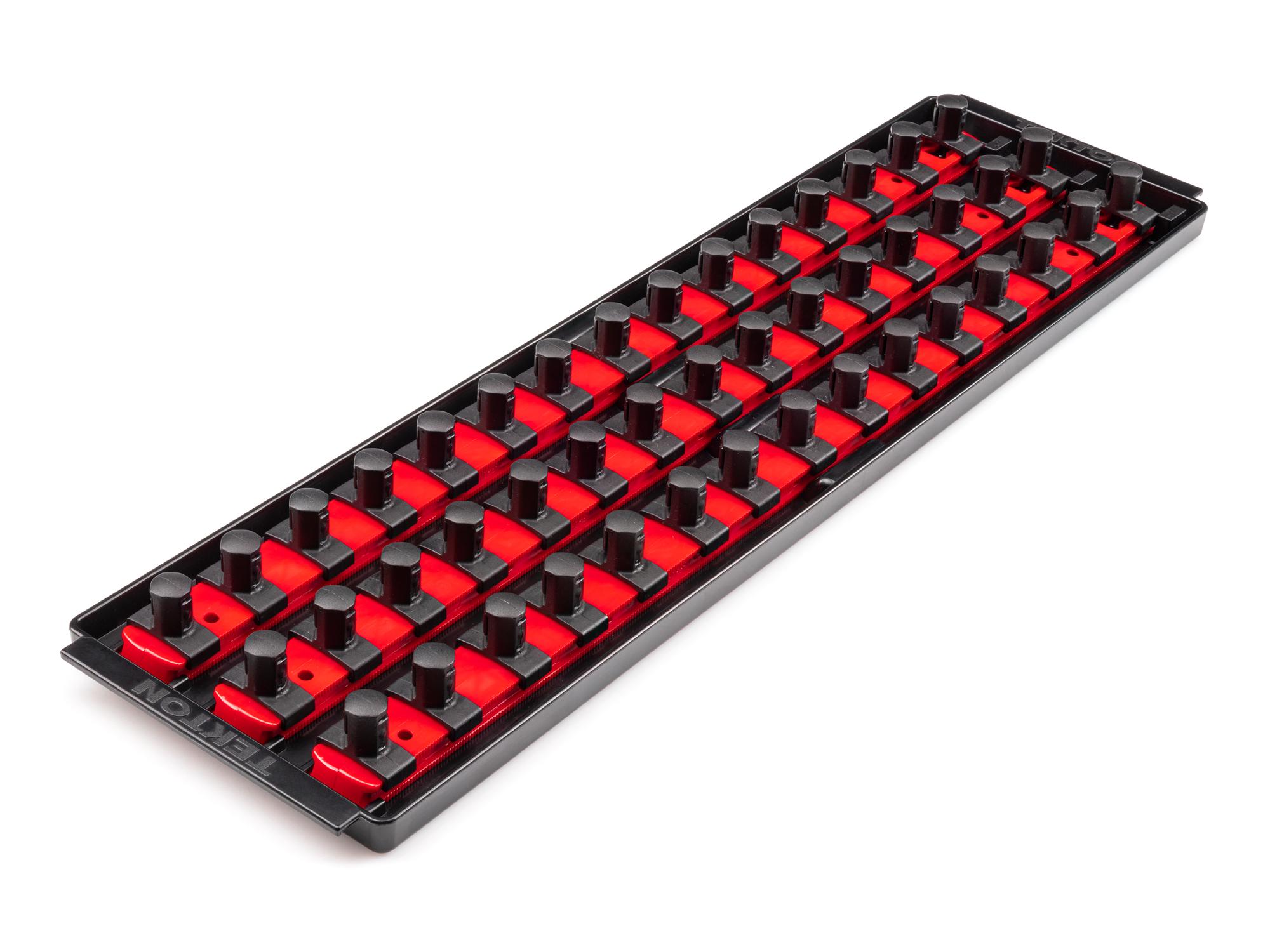 1/2 Inch Drive 3-Rail Socket Organizer Set, Red (45-Tool)