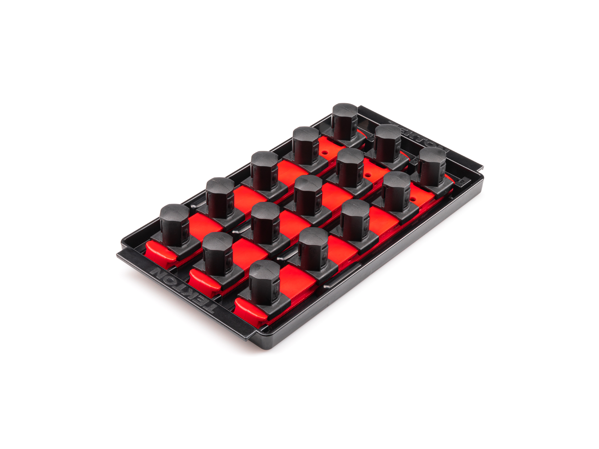 TEKTON 3/4 Inch Drive 3-Rail Socket Organizer Set, Red (15-Tool)