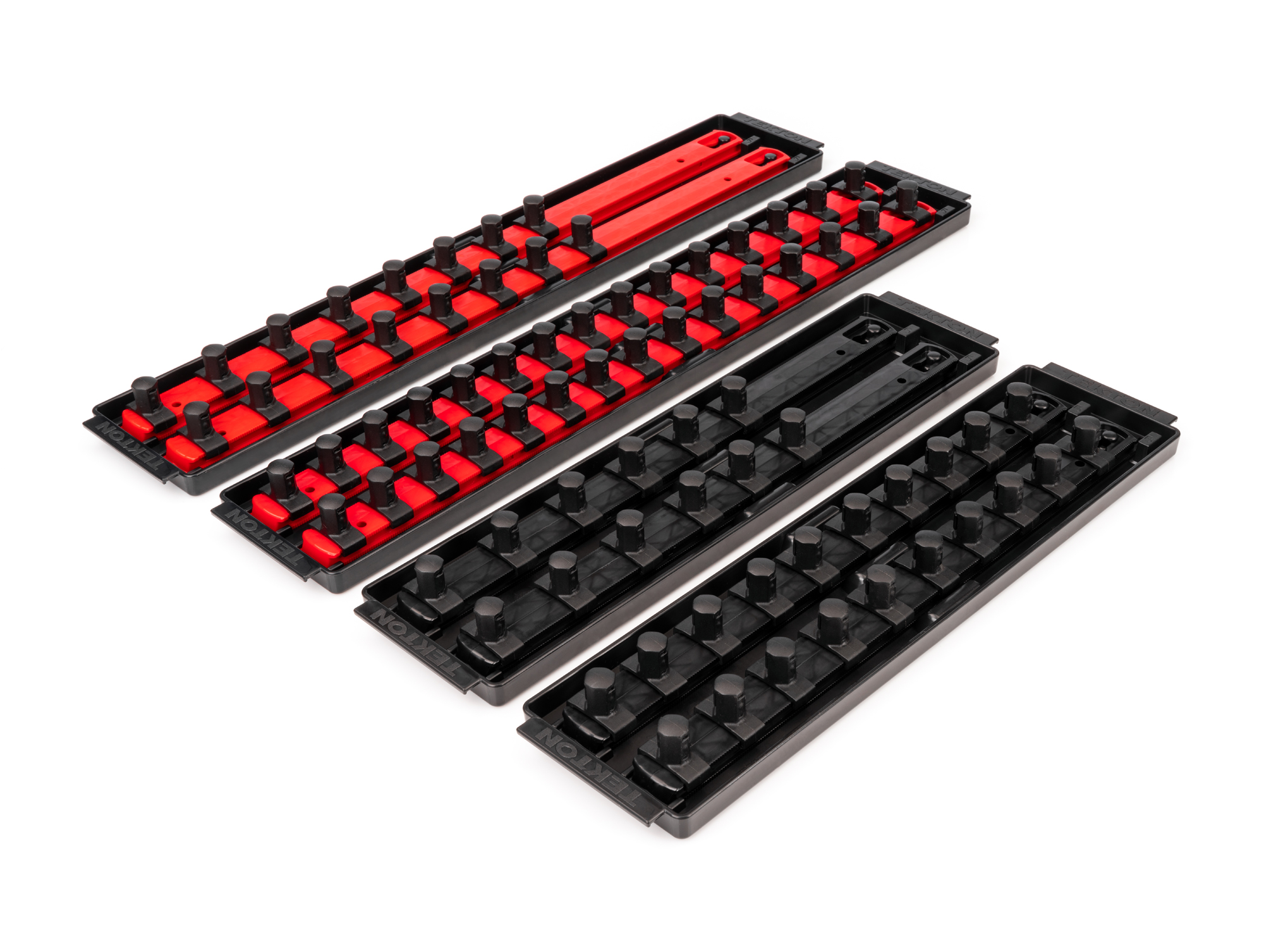 Set includes 8 socket rails, 4 trays, and 1/2 inch drive clips. Designed to store sockets for our 83-piece 1/2 inch drive socket and ratchet sets. Made in USA. OST92901.