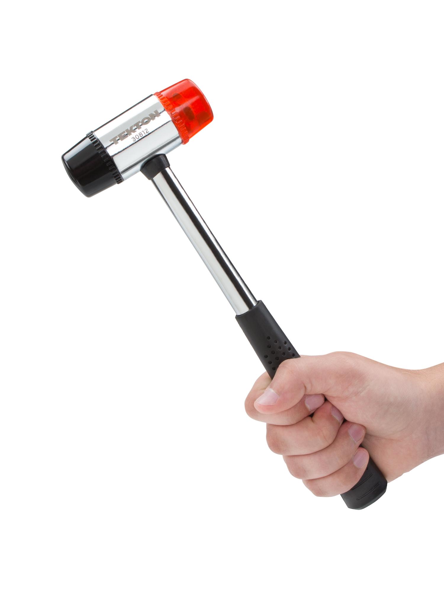 Person holding Tekton  soft face mallet set. Item #30812