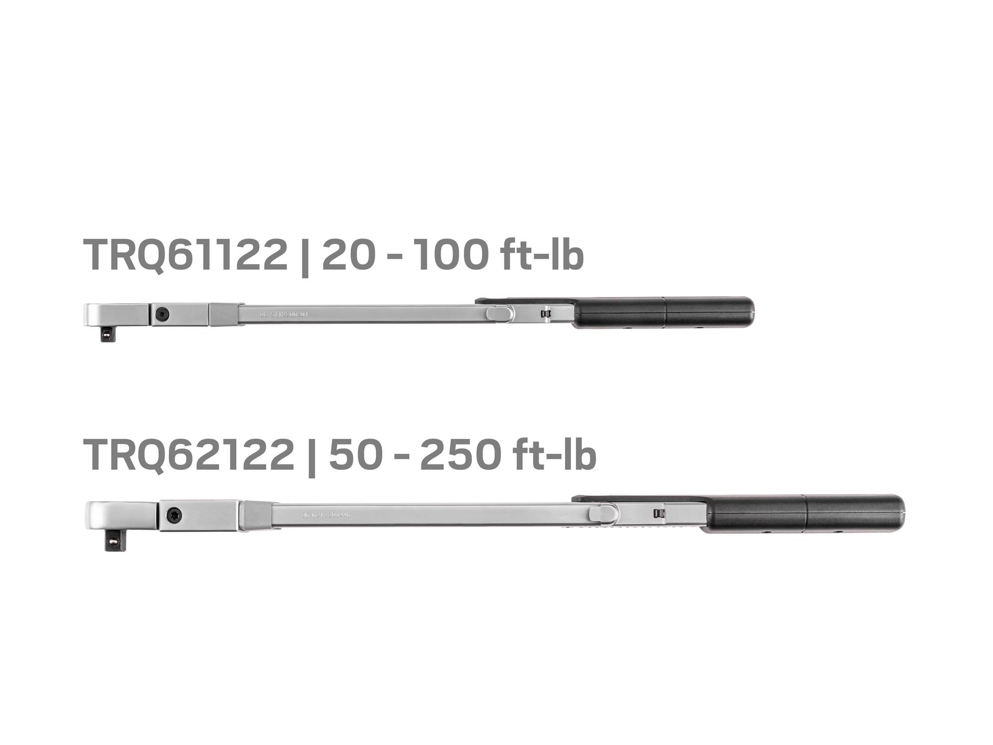Side view of Tekton case split beam torque wrench set. Item #TRQ96901