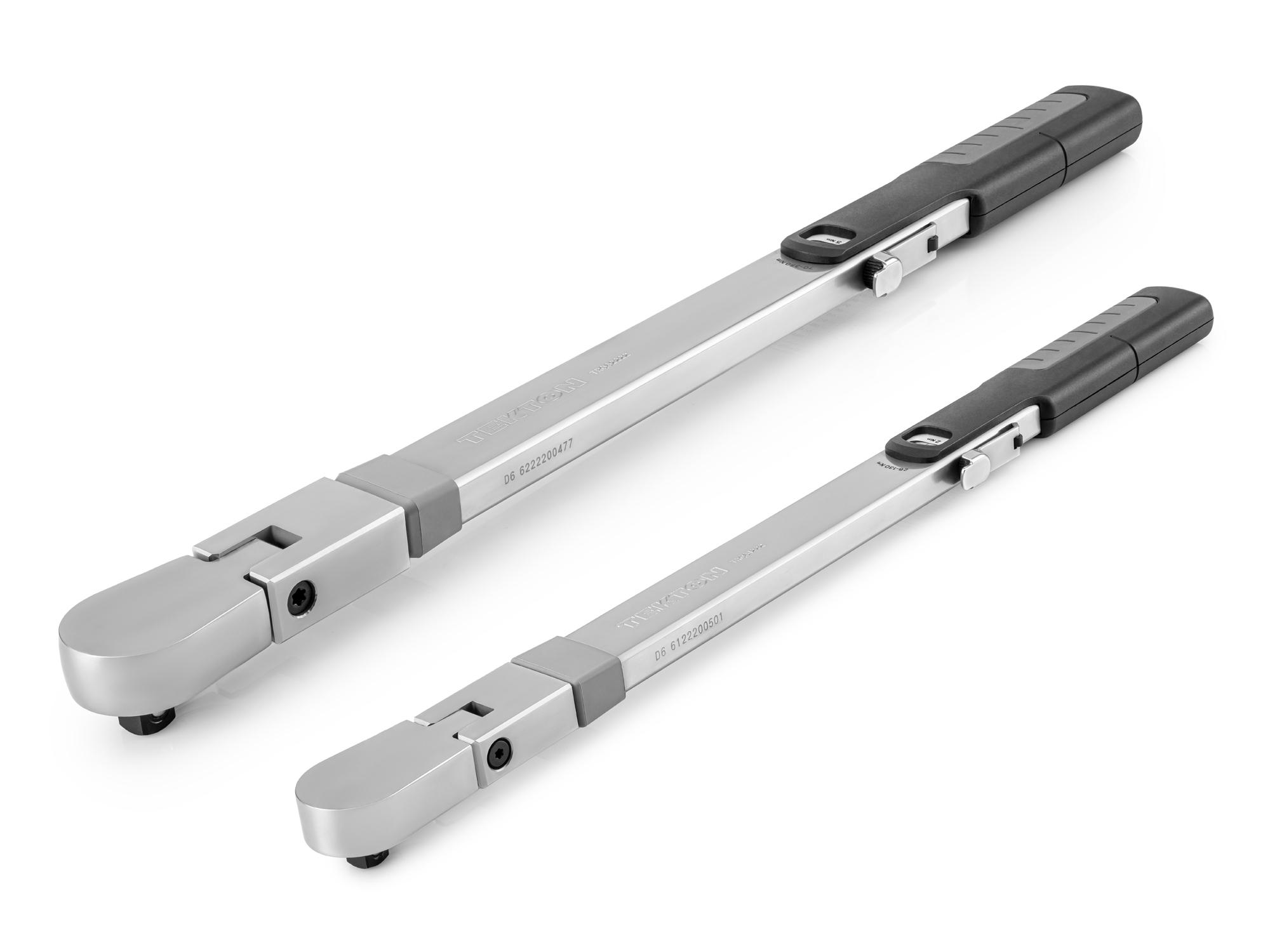 TEKTON 3/8, 1/2 Inch Drive 90-Tooth Flex Head Split Beam Torque Wrench Set with Cases, 2-Piece (26 - 350 Nm)