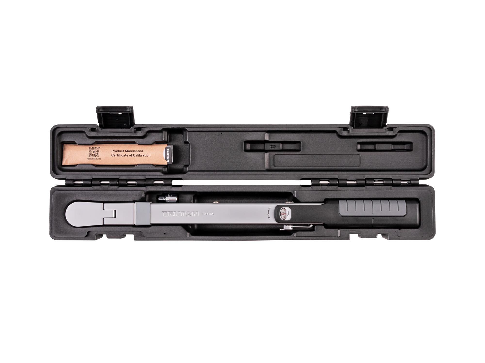 Top view of Tekton case split beam torque wrench. Item #TRQ61122