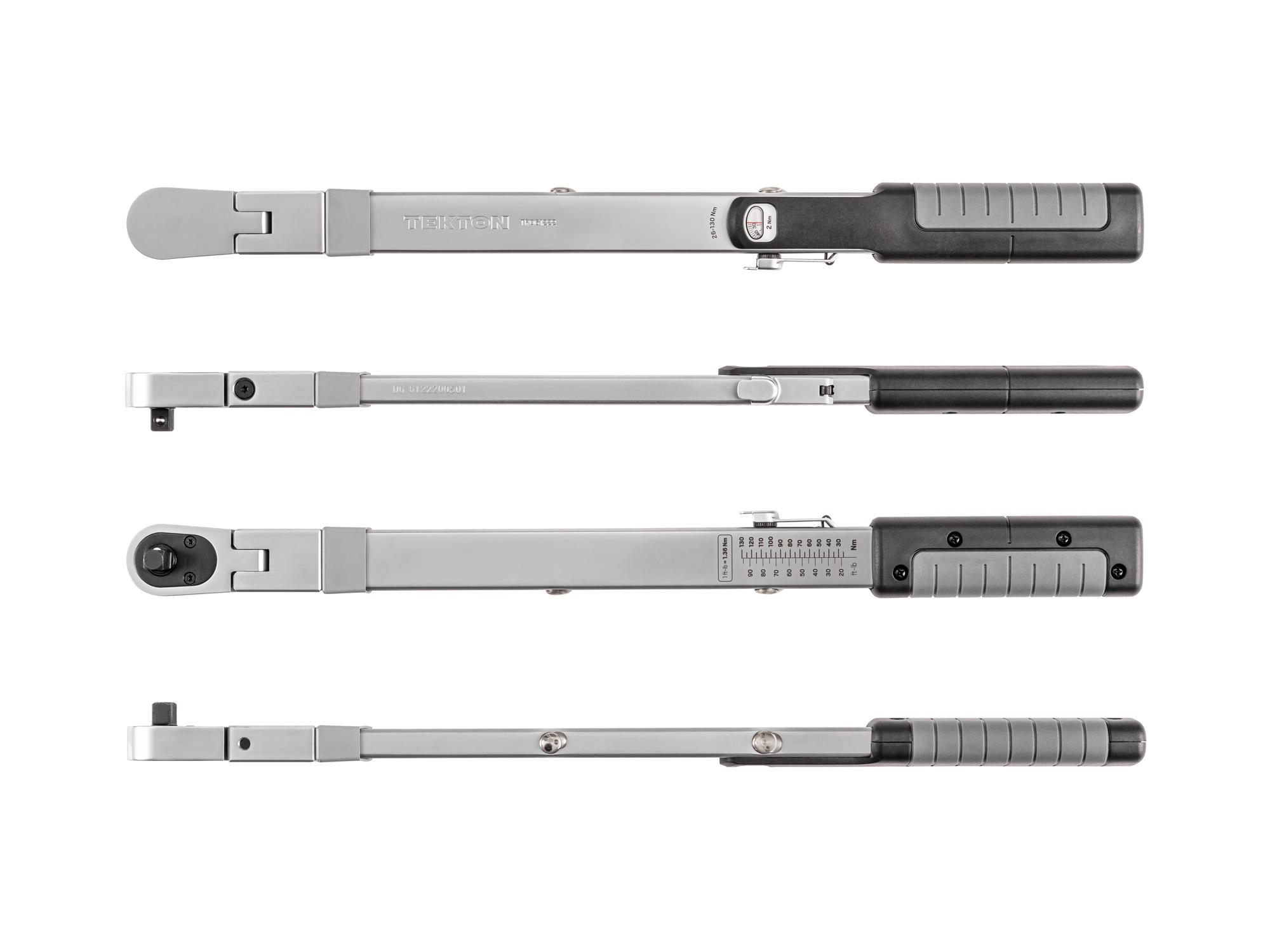 Side view of Tekton case split beam torque wrench. Item #TRQ61222