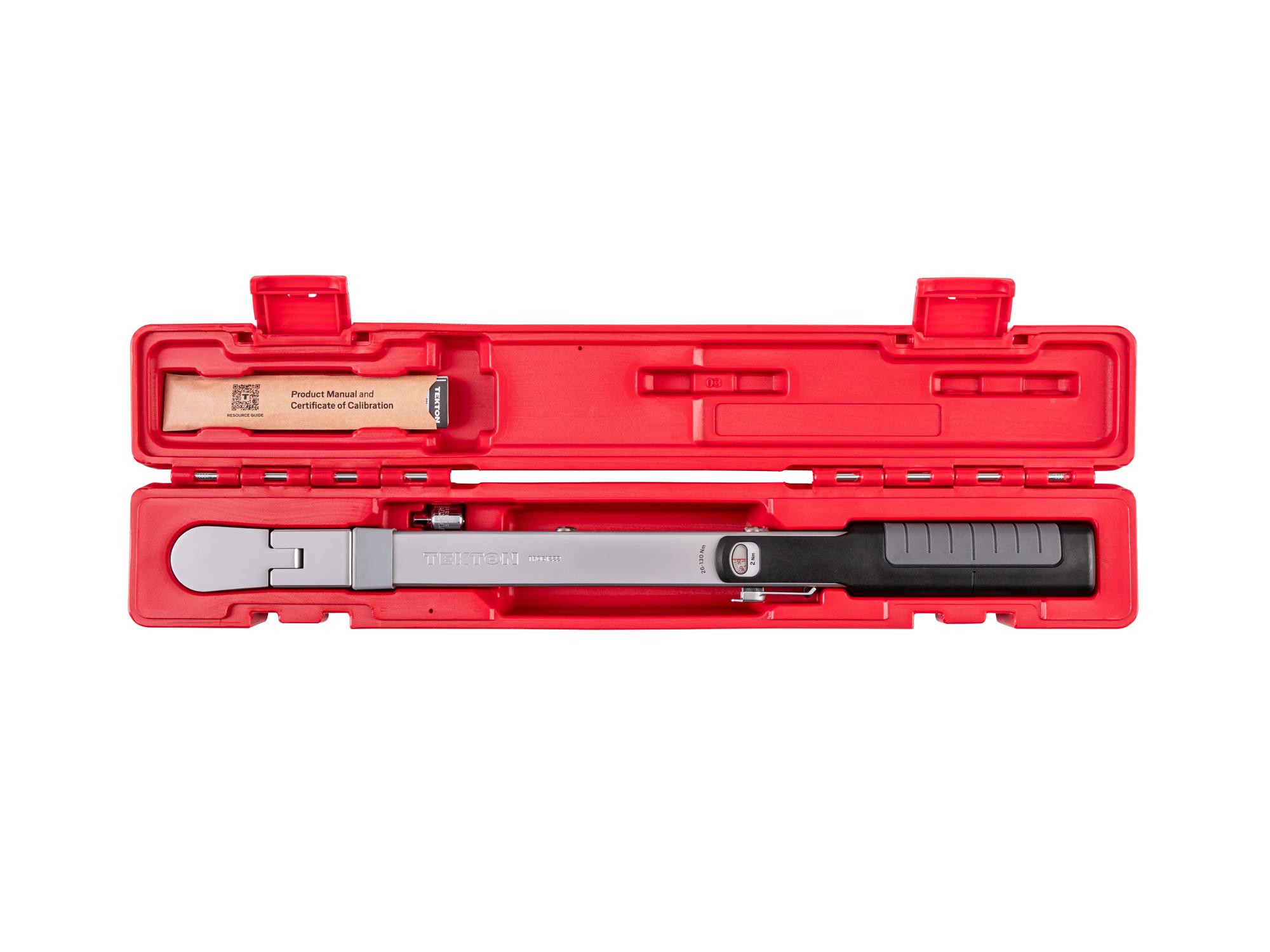 Top view of Tekton case split beam torque wrench. Item #TRQ61222
