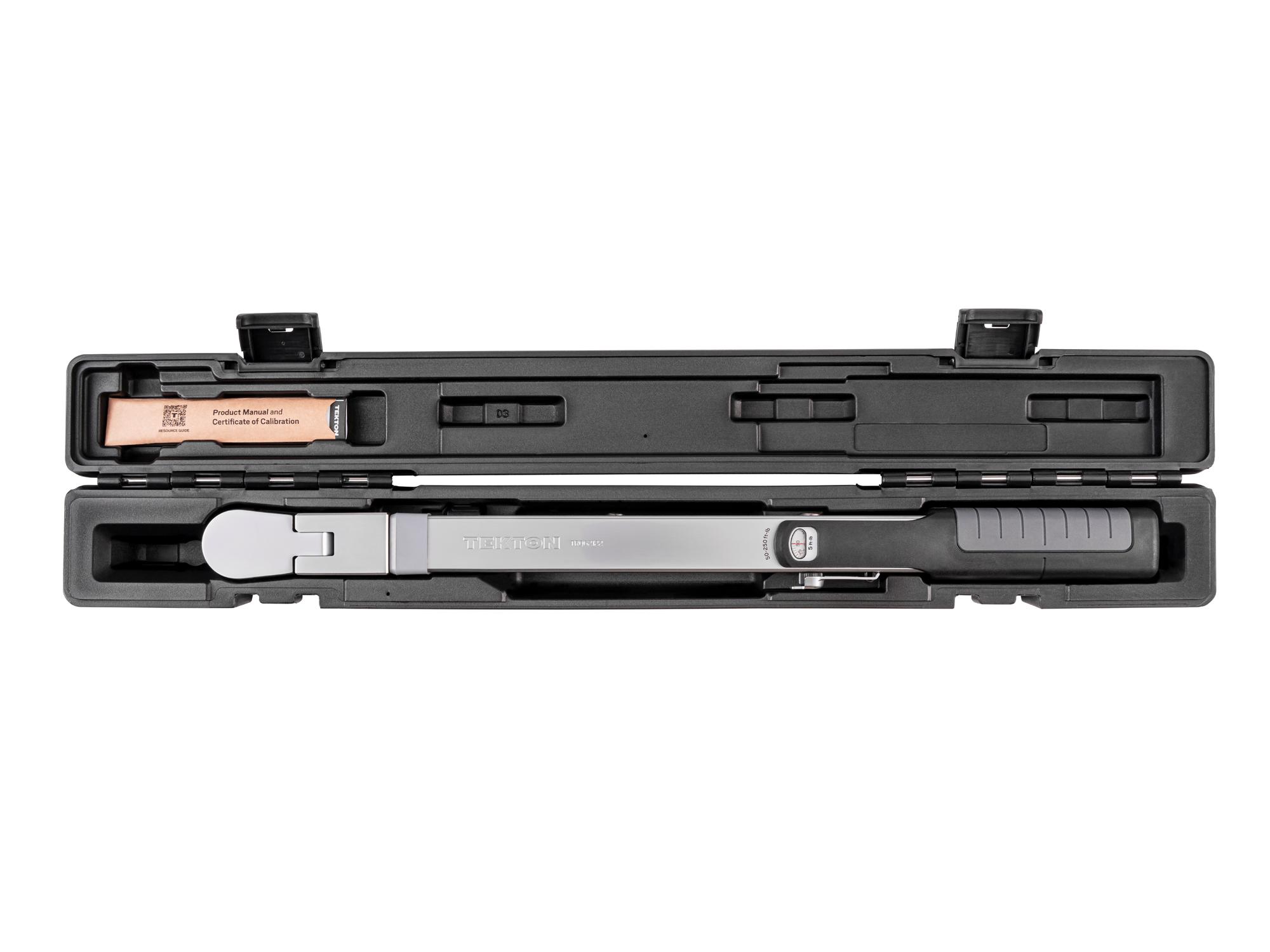 Top view of Tekton case split beam torque wrench. Item #TRQ62122