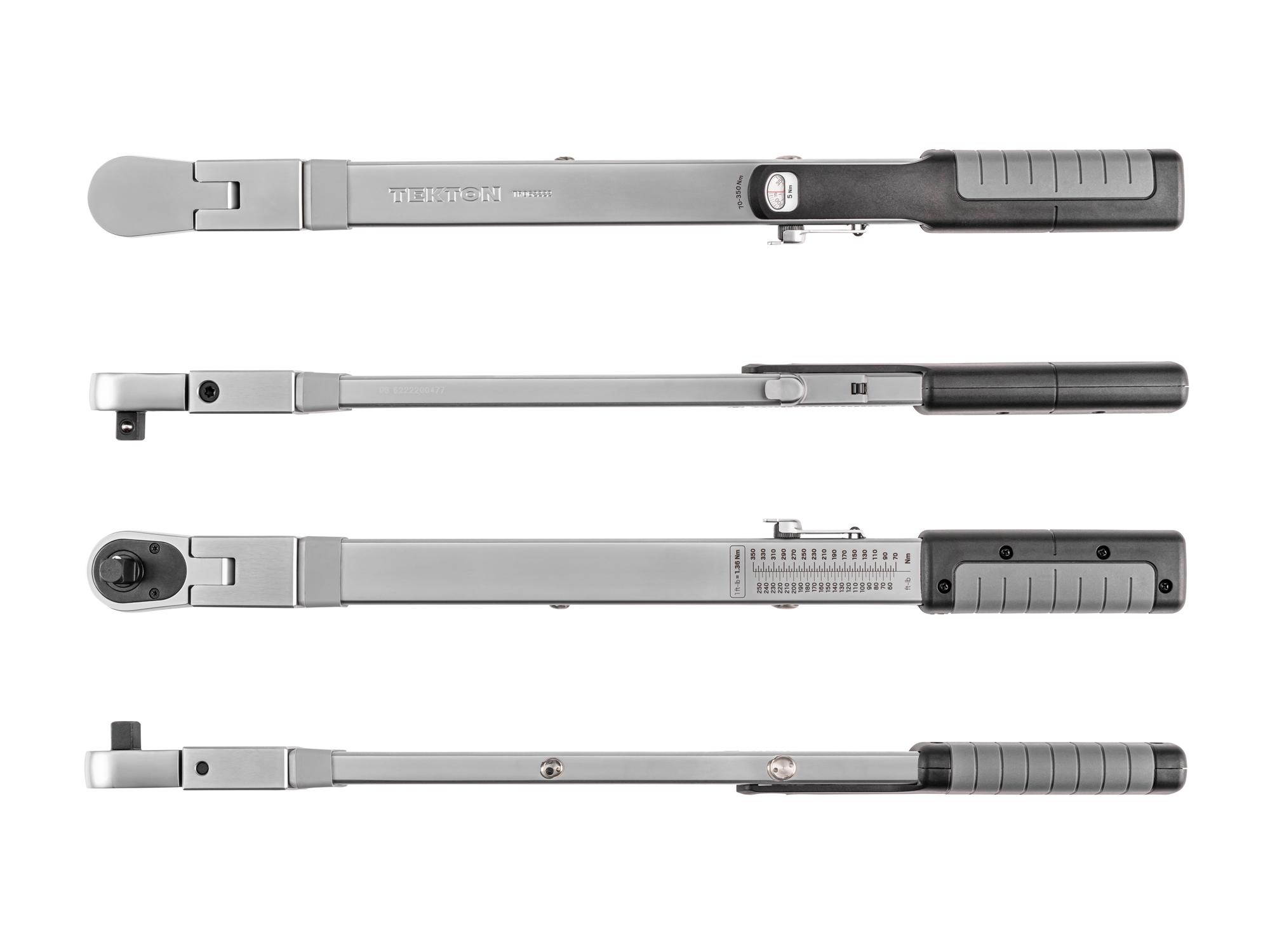 Side view of Tekton case split beam torque wrench. Item #TRQ62222