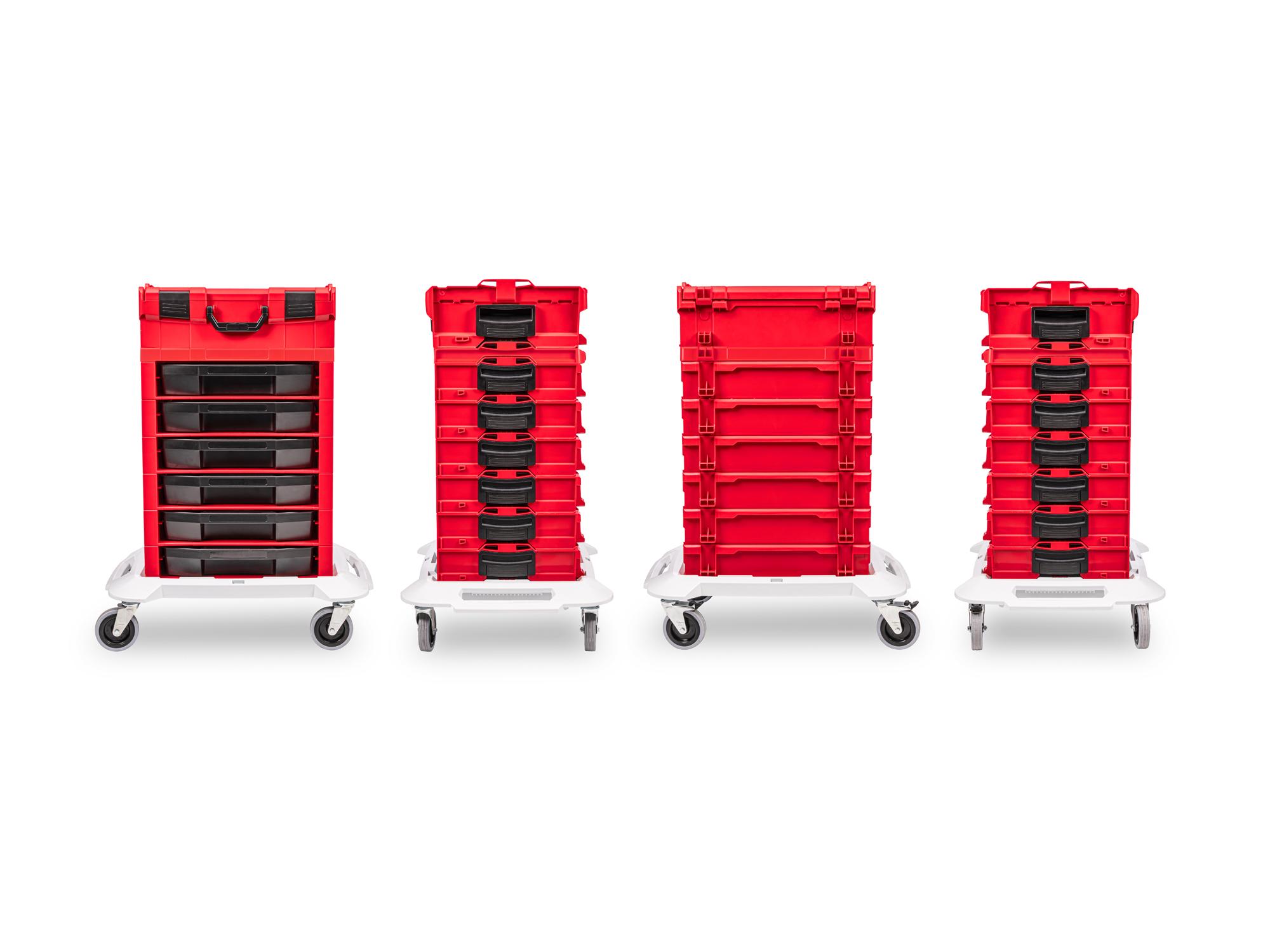 Side view of Tekton stacking organization sets with tool set. Item #OLB99005
