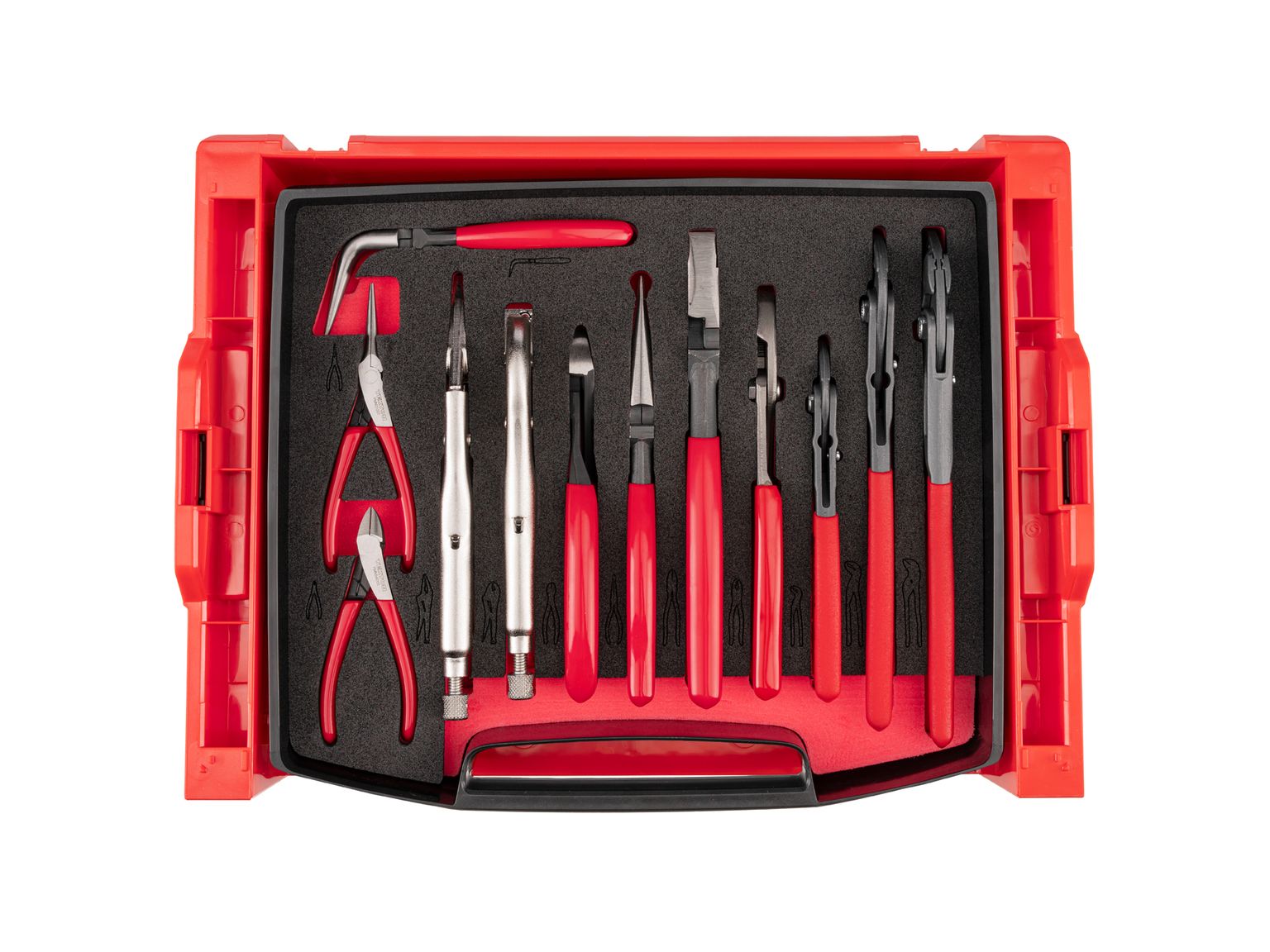 TEKTON Gripping, Cutting, and Locking Pliers Set with Open Top Drawer and Rack (12-Piece)