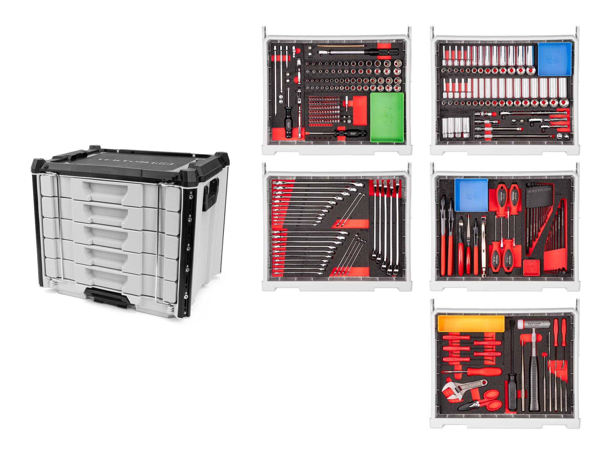 310-Piece Tool Set with RIG 5-Drawer Tool Box (Lunar White)