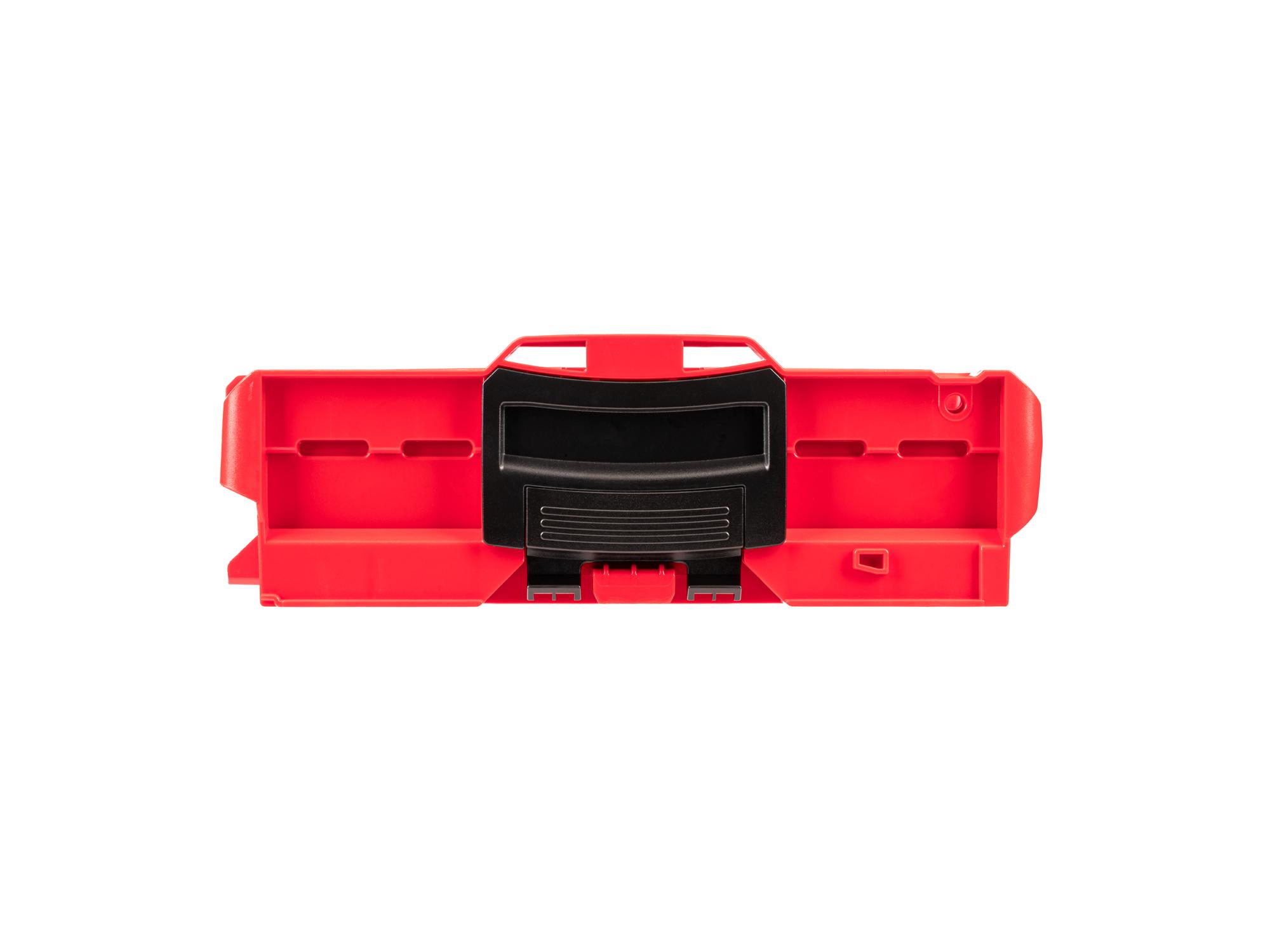 Side view of Tekton's stacking tool box with clips. Item #OLB11021.