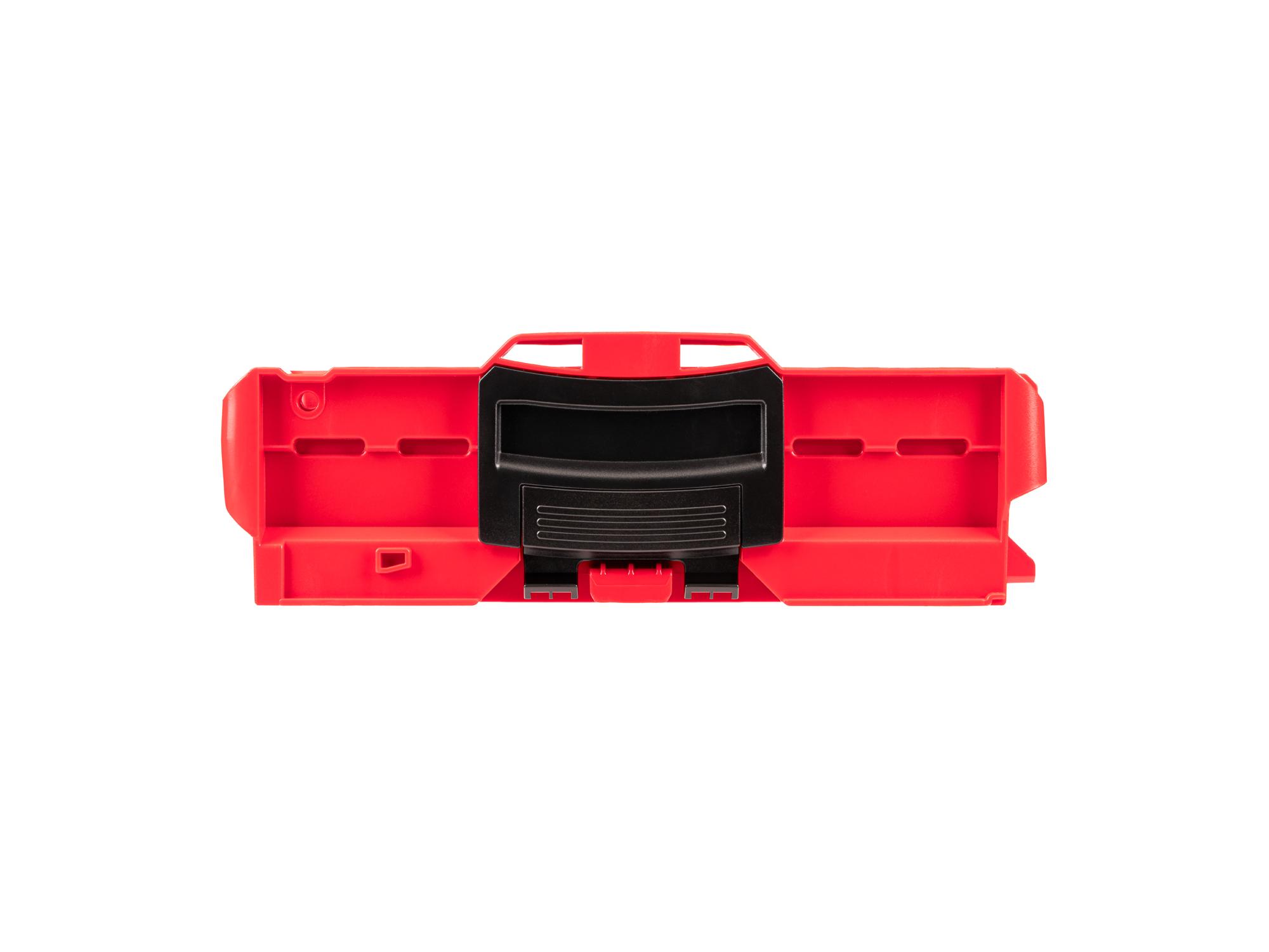 Side view of Tekton's stacking tool box with clips. Item #OLB11021.