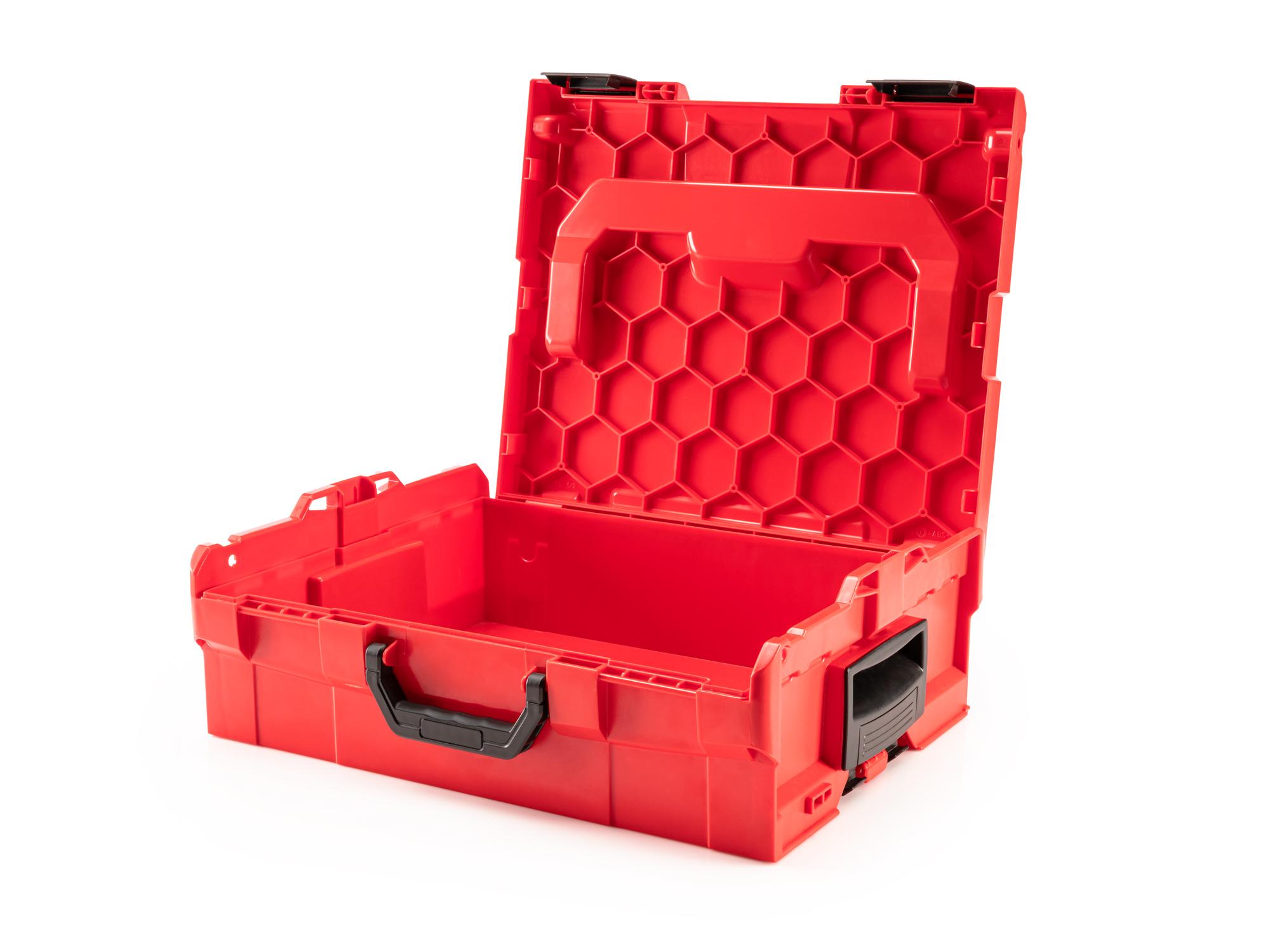 Front-right angle view of Tekton stacking organization system. Item #OLB11022.