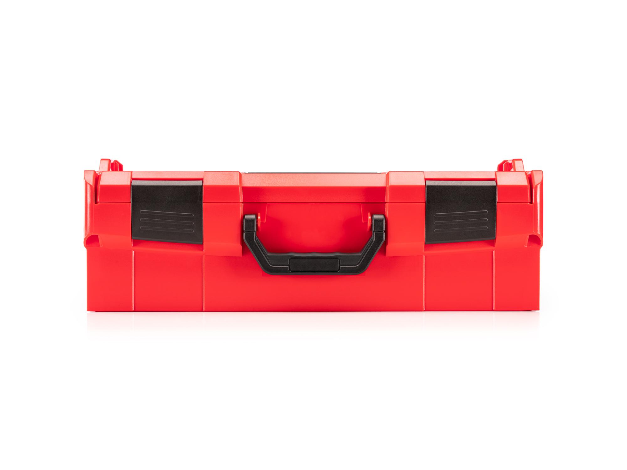Front view of Tekton stacking organization system. Item #OLB11022.