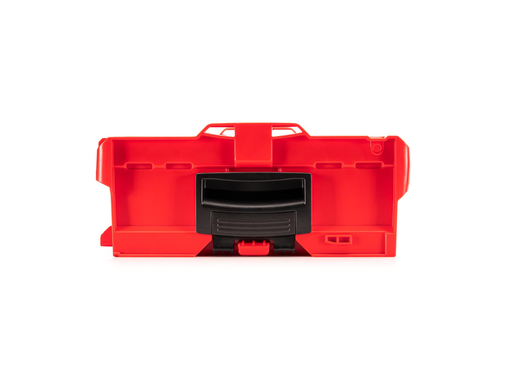 Side view of Tekton stacking organization system. Item #OLB11022.
