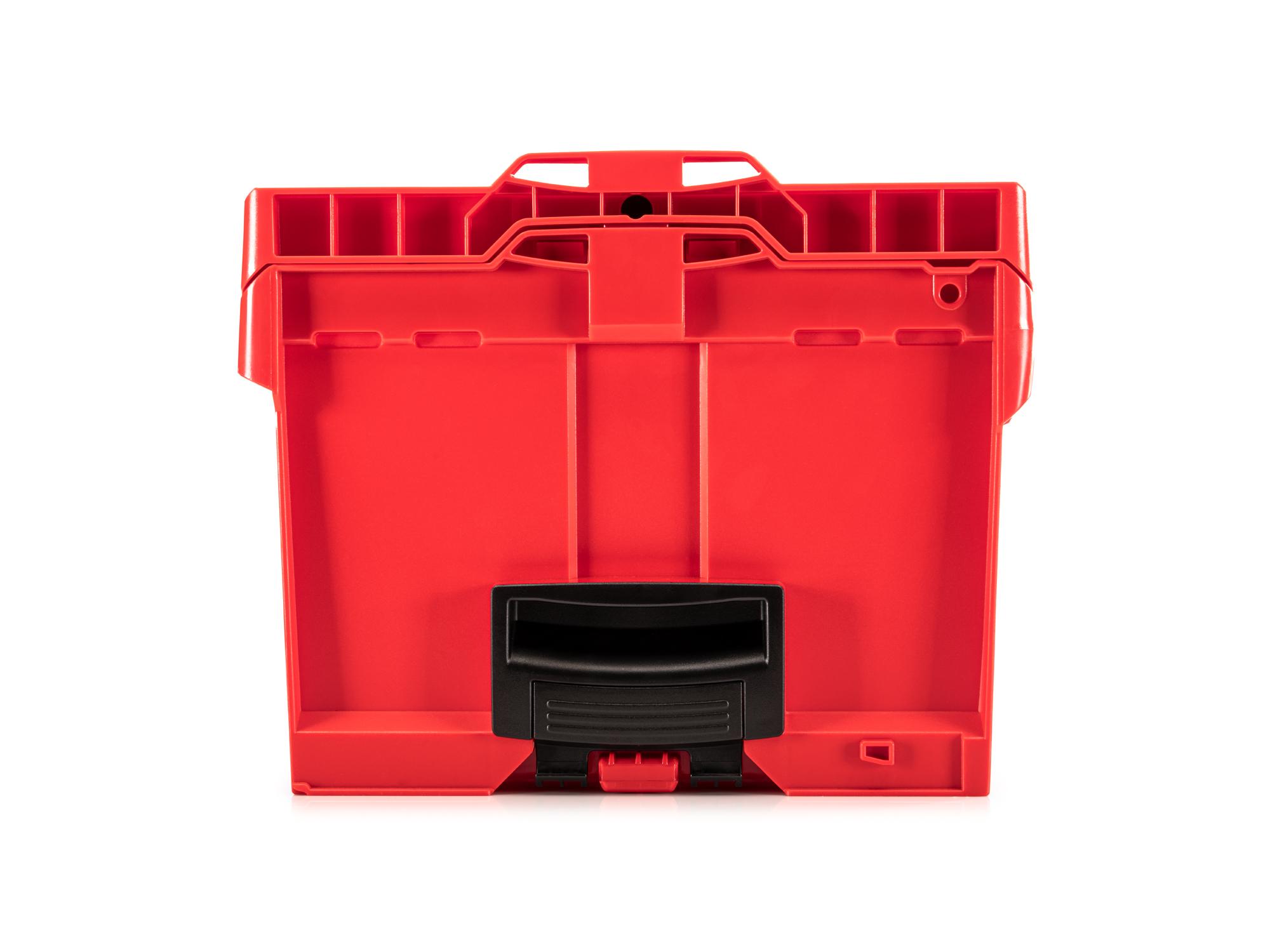Side view of Tekton stacking organization system. Item #OLB21023.