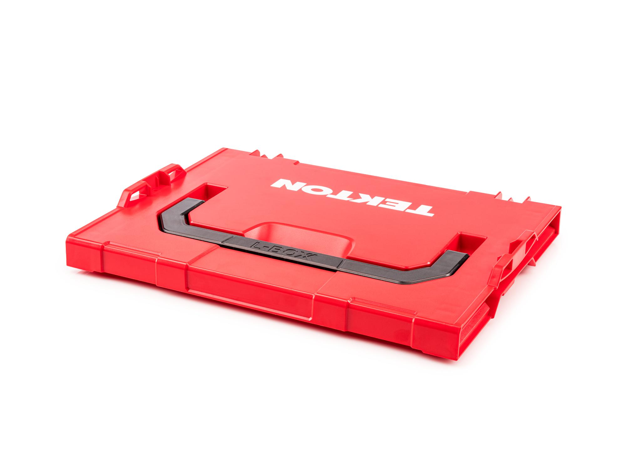 Front-right angle view of Tekton stacking organization system. Item #OLB41820