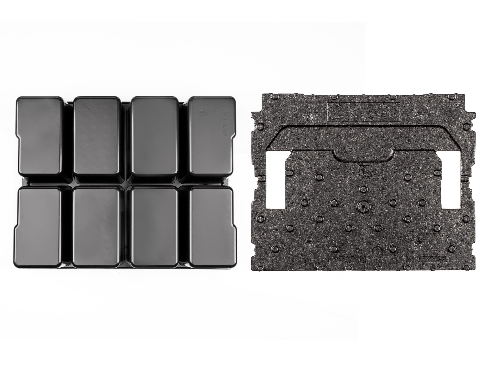 Bottom view of Tekton stacking organization system. Item #OLB81208.