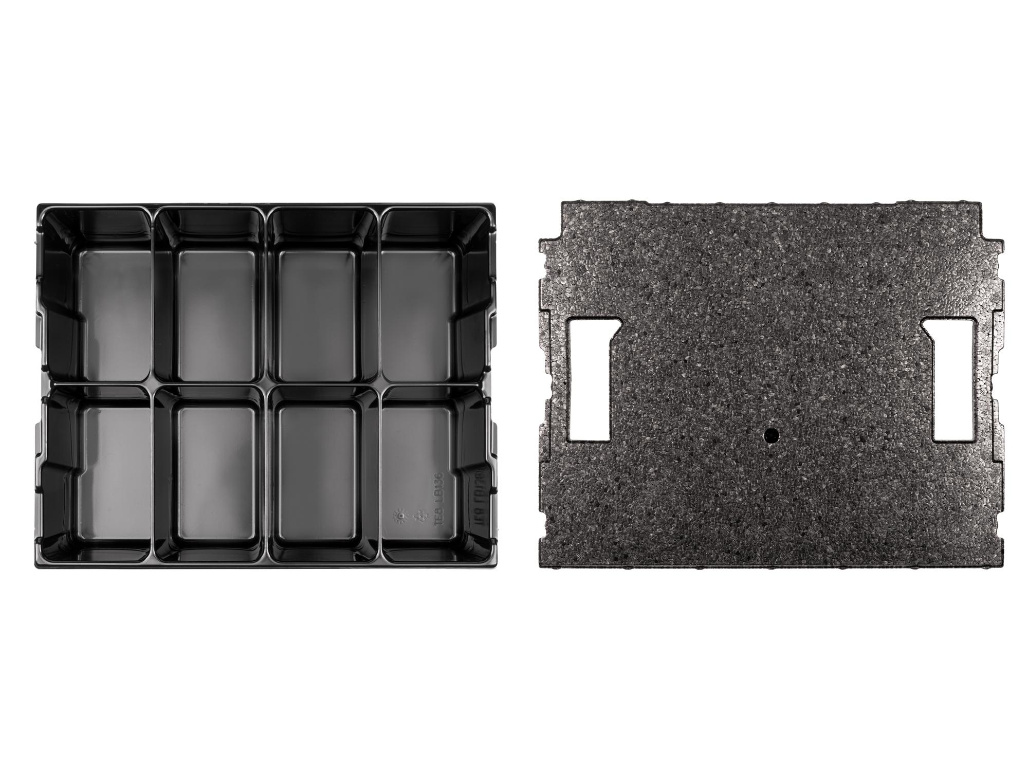 Front view of Tekton stacking organization system. Item #OLB81208.