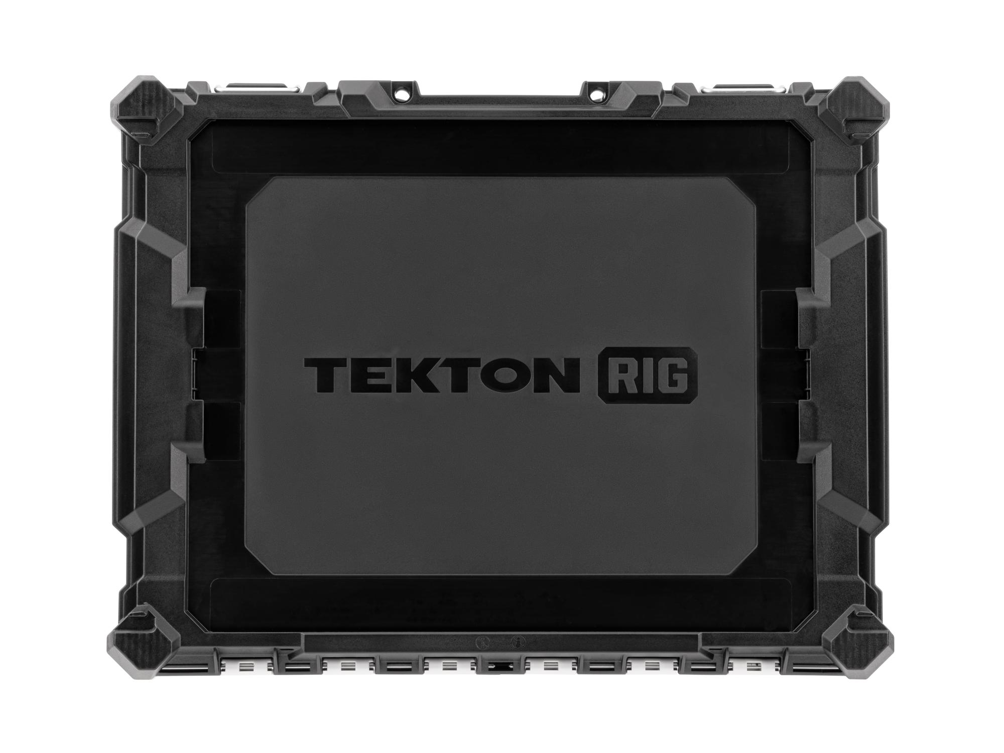 Top view of lunar white Tekton RIG stacking tool box. OLC11110