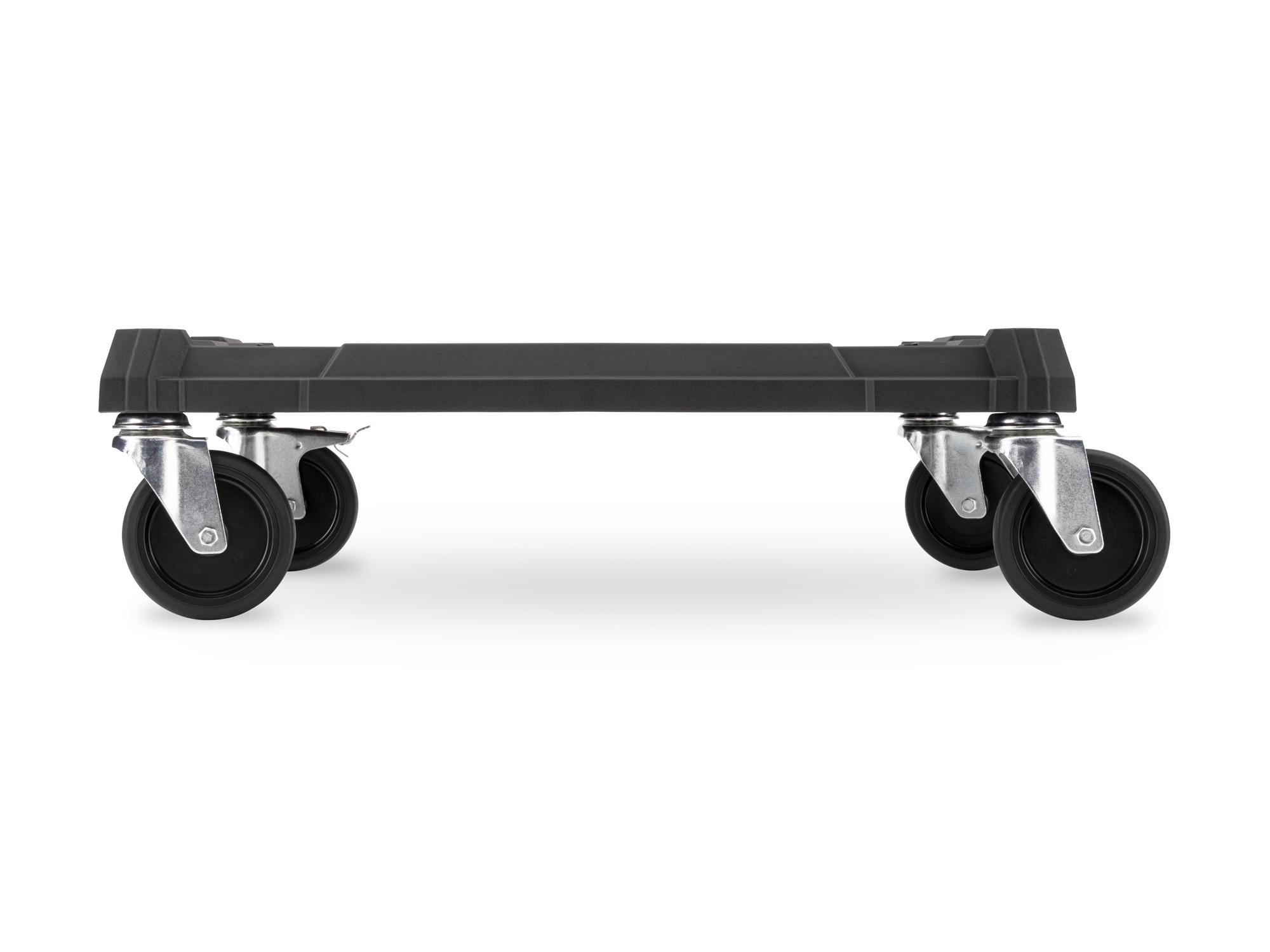 Back view of black Tekton 4 wheel dolly for RIG and L-BOXX. OLC81001