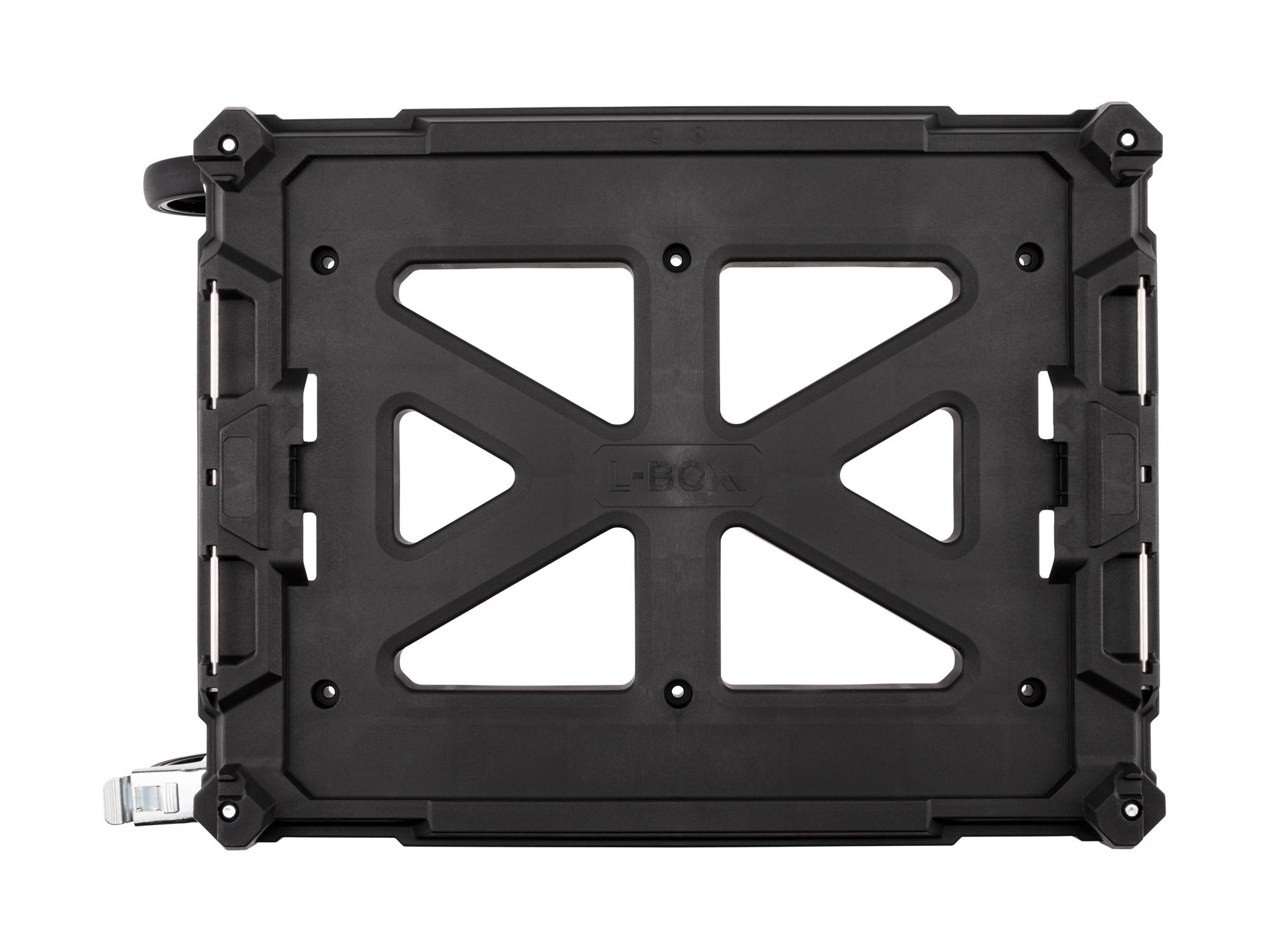 Top view of black Tekton 4 wheel dolly for RIG and L-BOXX. OLC81001