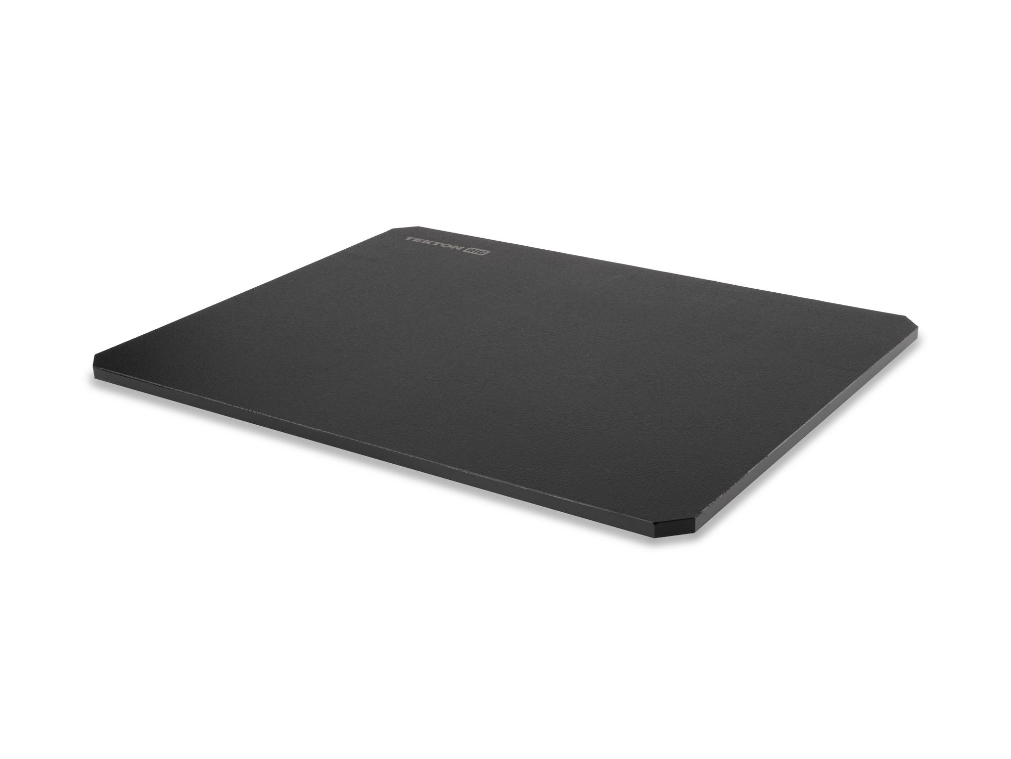 Angled view of black Tekton work top for RIG stacking system. OLC82000