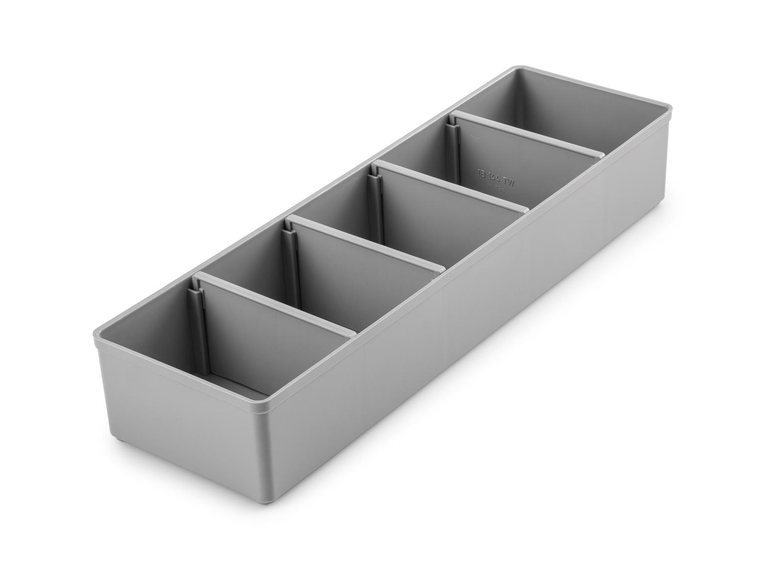 TEKTON 3 x 10 Inch Shallow Organizer Bin with Dividers (Gray)