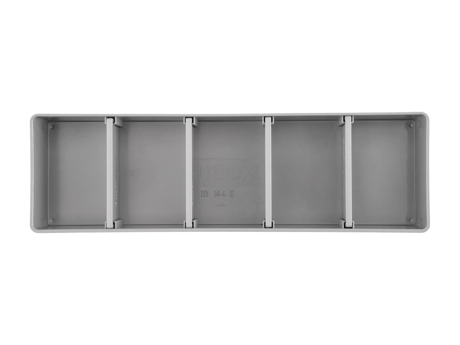 TEKTON 3 x 10 Inch Shallow Organizer Bin with Dividers (Gray)
