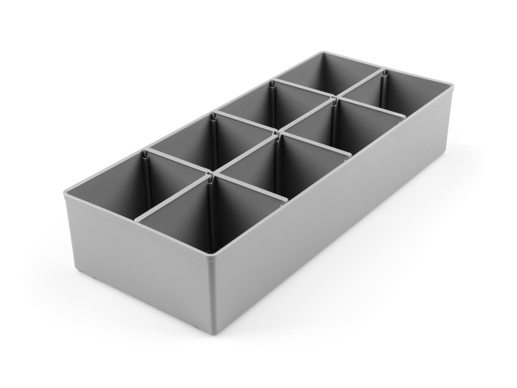 Front-right angle view of Tekton stacking organization system. Item #OLM12303