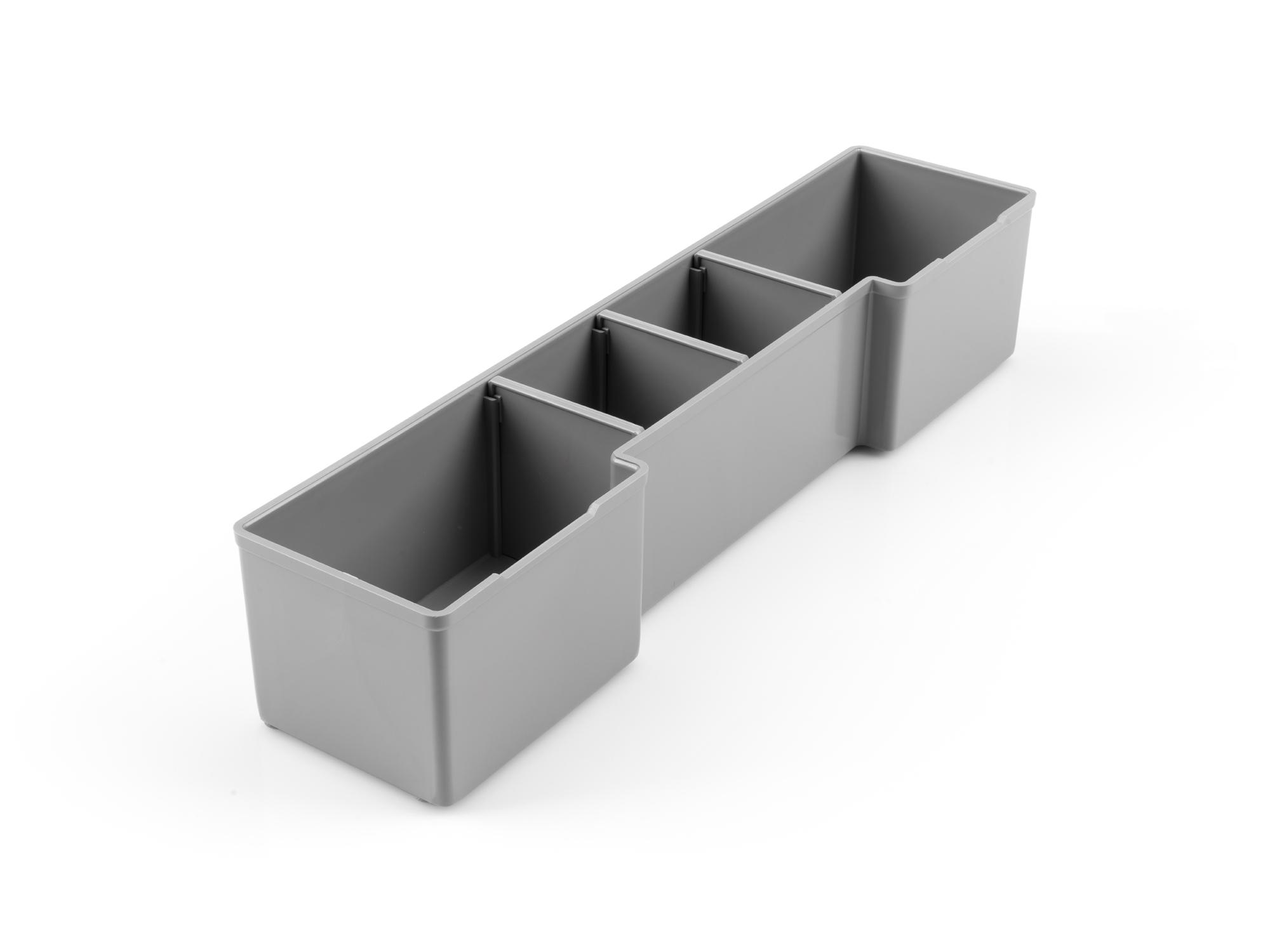 Front-right angle view of Tekton stacking organization system. Item #OLM12304