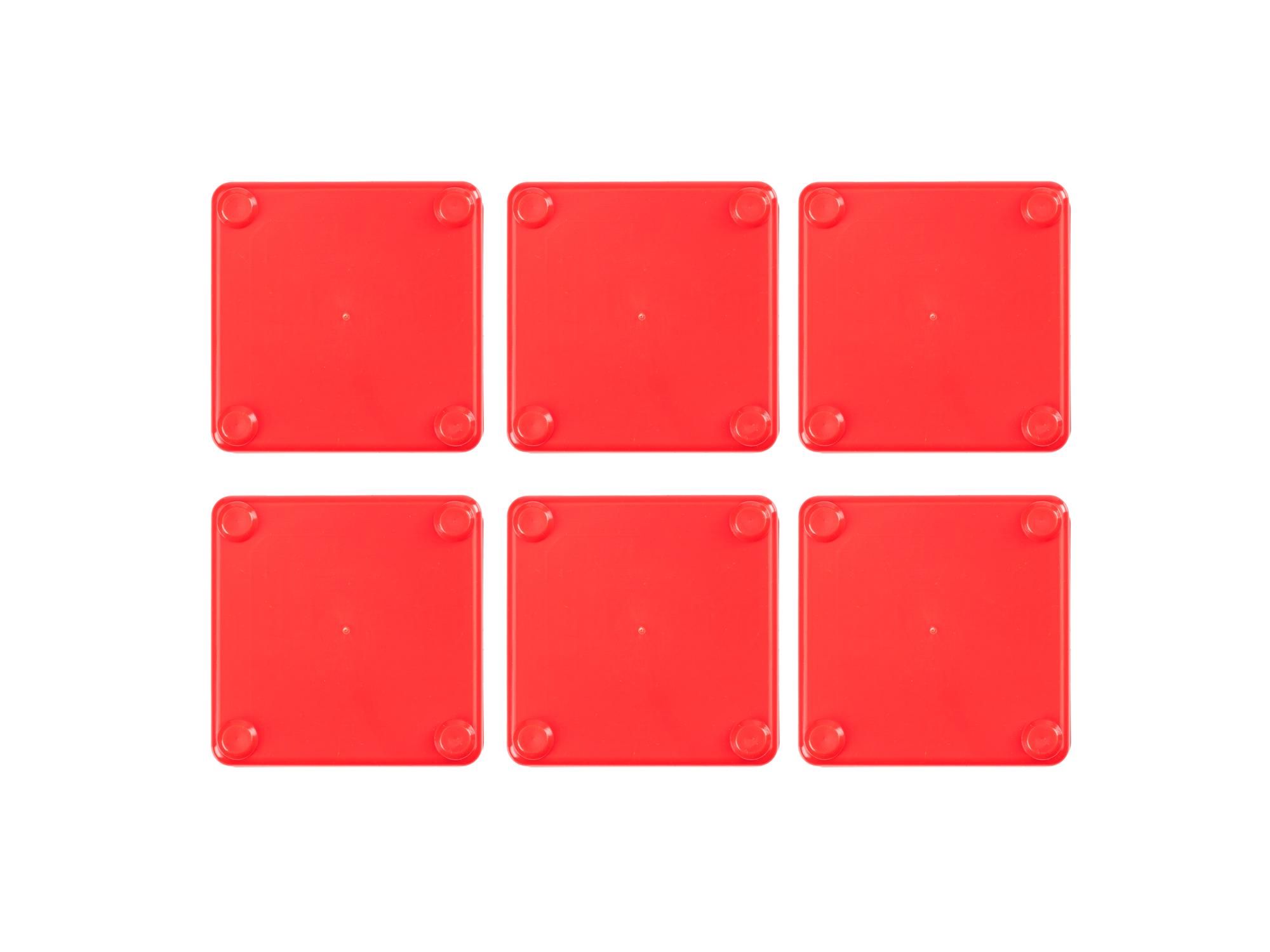 TEKTON 2 x 2 Inch Shallow Organizer Bin Set, 6-Piece (Red)