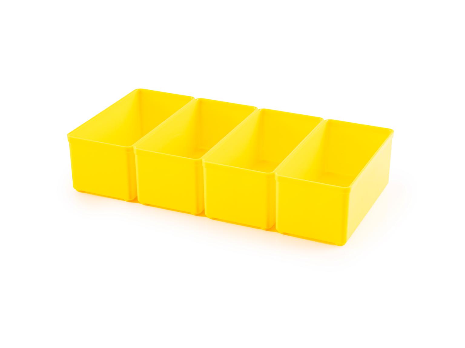 TEKTON 2 x 4 Inch Shallow Organizer Bin Set, 4-Piece (Yellow)