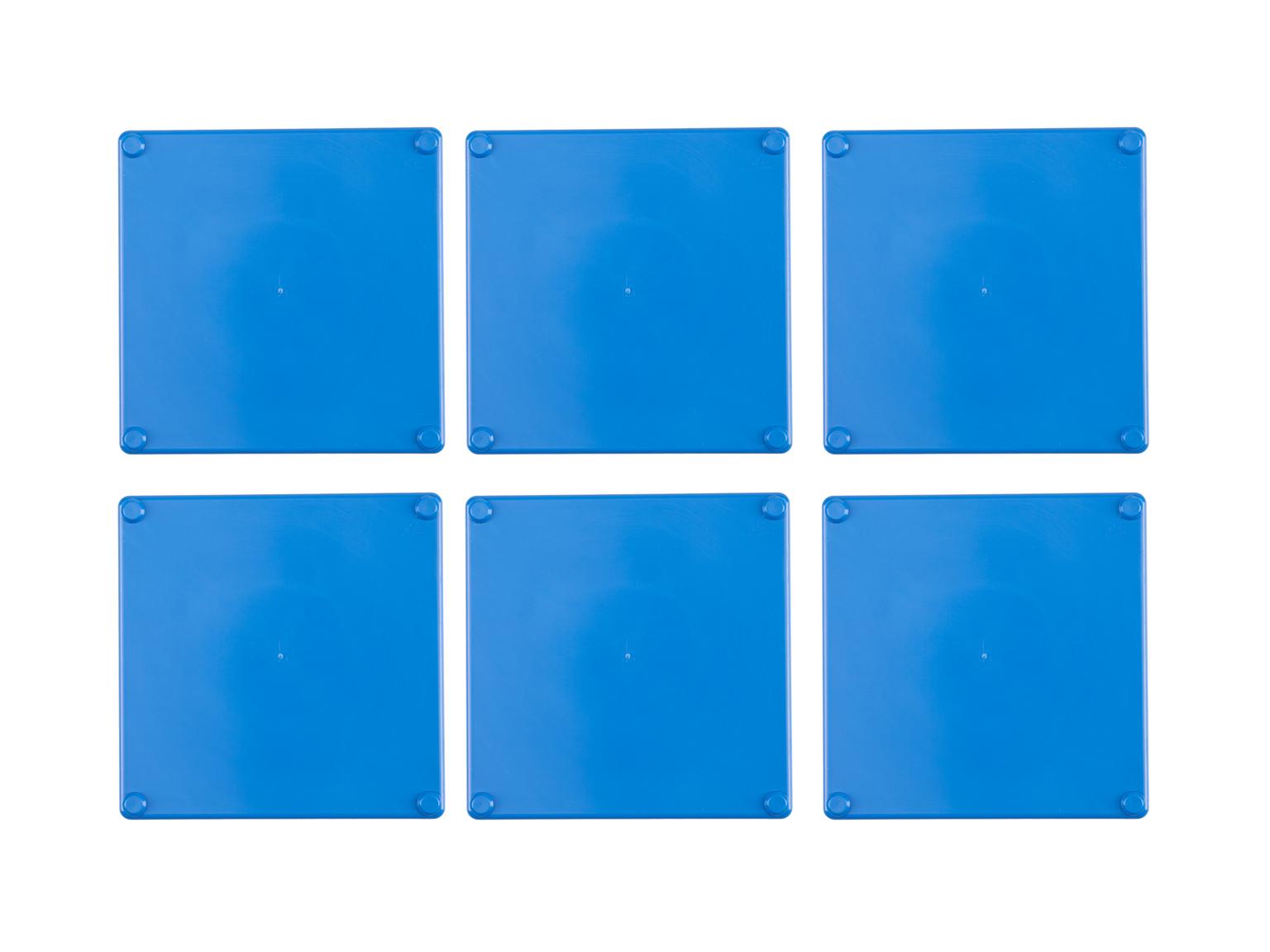 TEKTON 4 x 4 Inch Shallow Organizer Bin Set, 6-Piece (Blue)