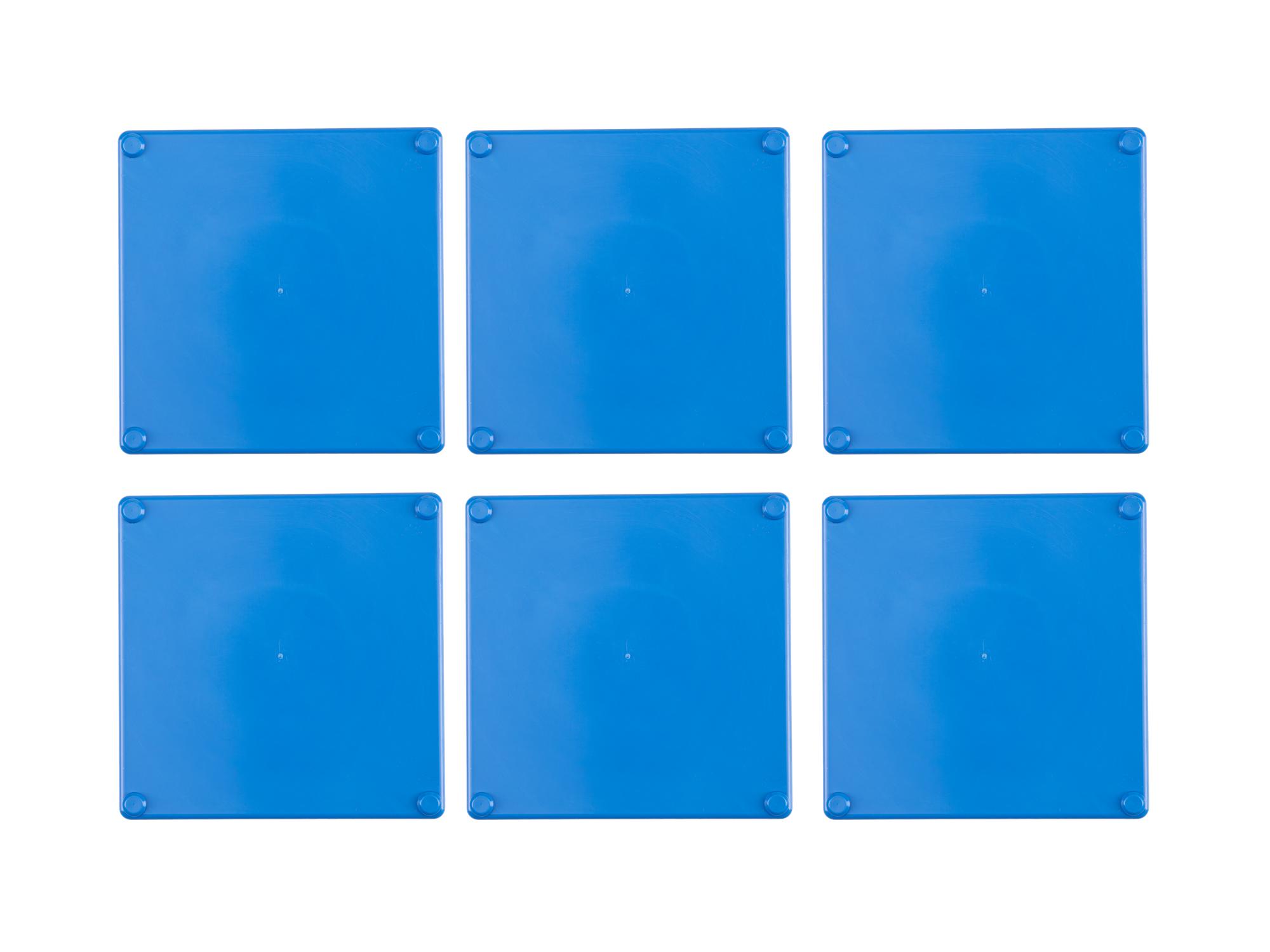 TEKTON 4 x 4 Inch Shallow Organizer Bin Set, 6-Piece (Blue)