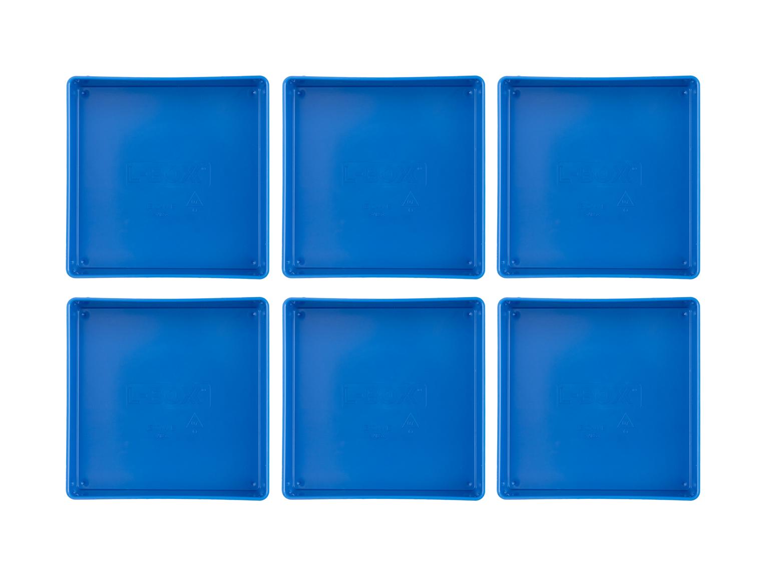 TEKTON 4 x 4 Inch Shallow Organizer Bin Set, 6-Piece (Blue)