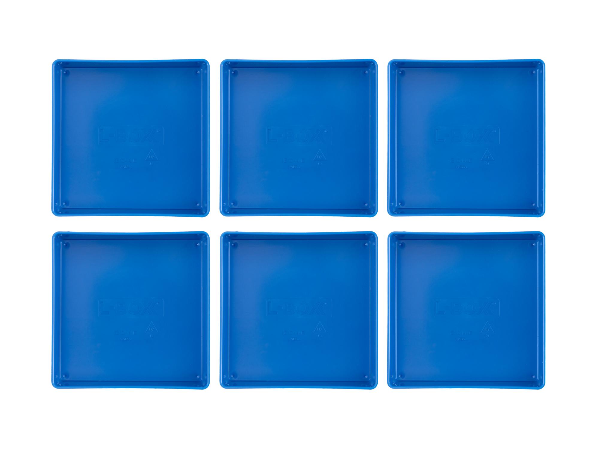 TEKTON 4 x 4 Inch Shallow Organizer Bin Set, 6-Piece (Blue)