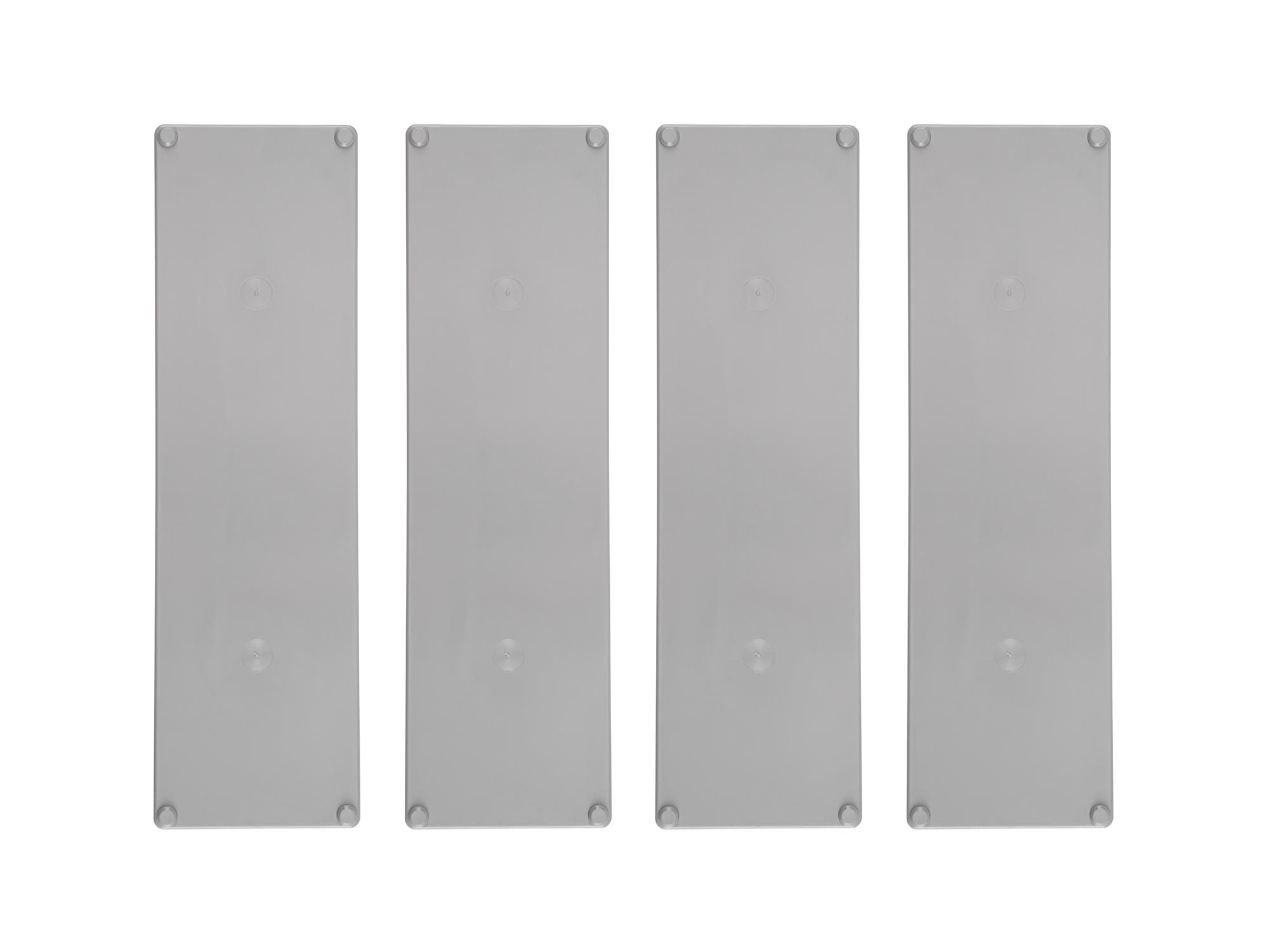 TEKTON 3 x 10 Inch Shallow Organizer Bin Set with Dividers, 4-Piece (Gray)