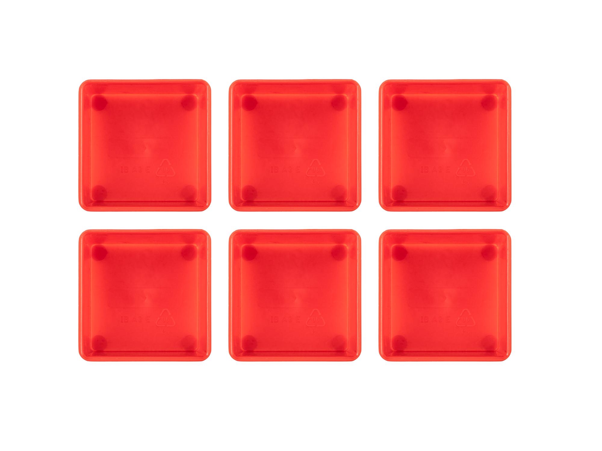 TEKTON 2 x 2 Inch Deep Organizer Bin Set, 6-Piece (Red)