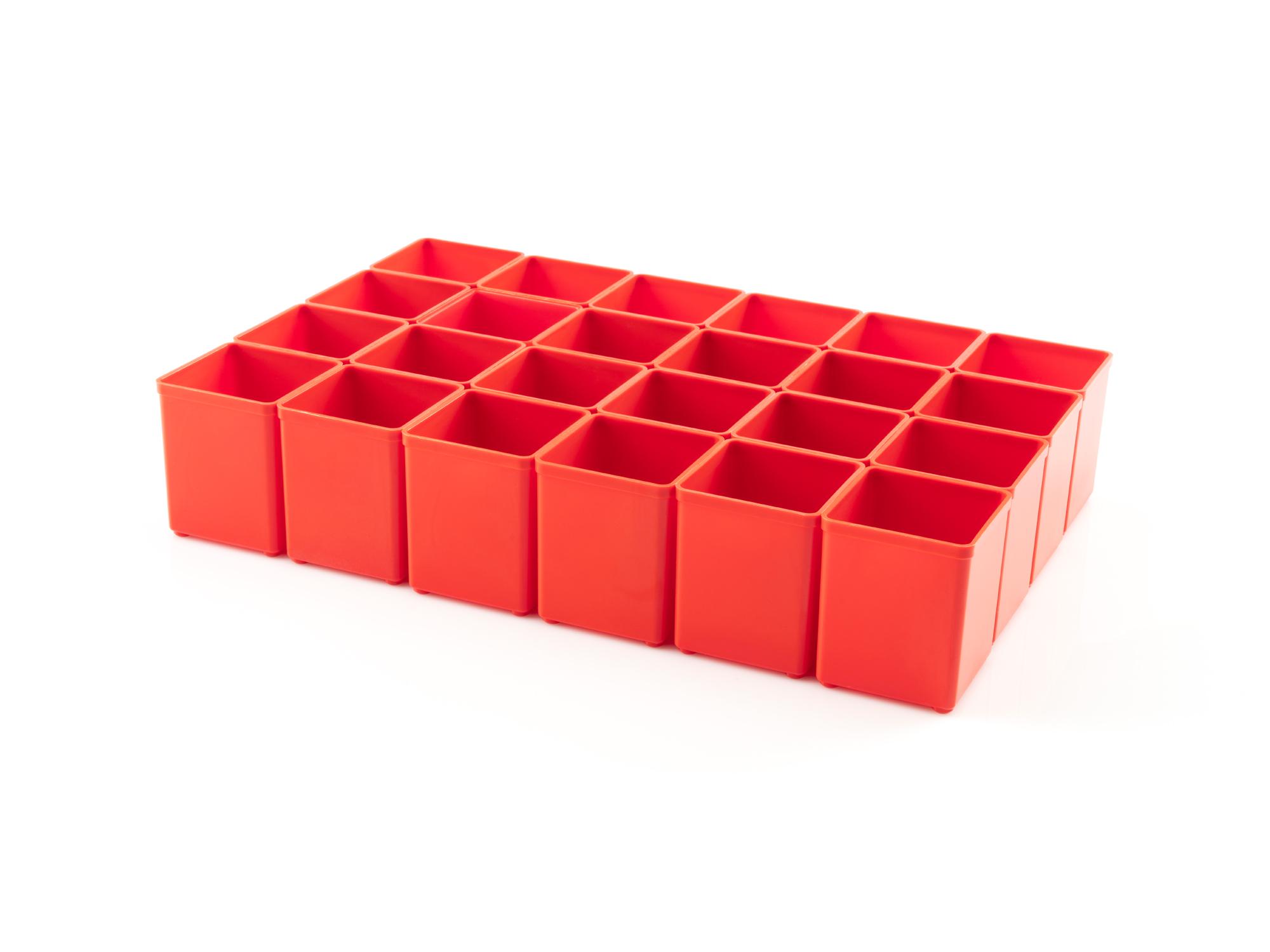 Front-right angle view of Tekton stacking organization system set. Item #OLM90124