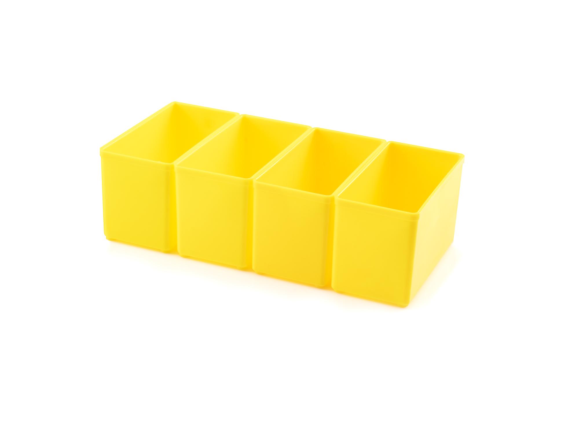 2 x 4 Inch Deep Organizer Bin Set, 4-Piece (Yellow)