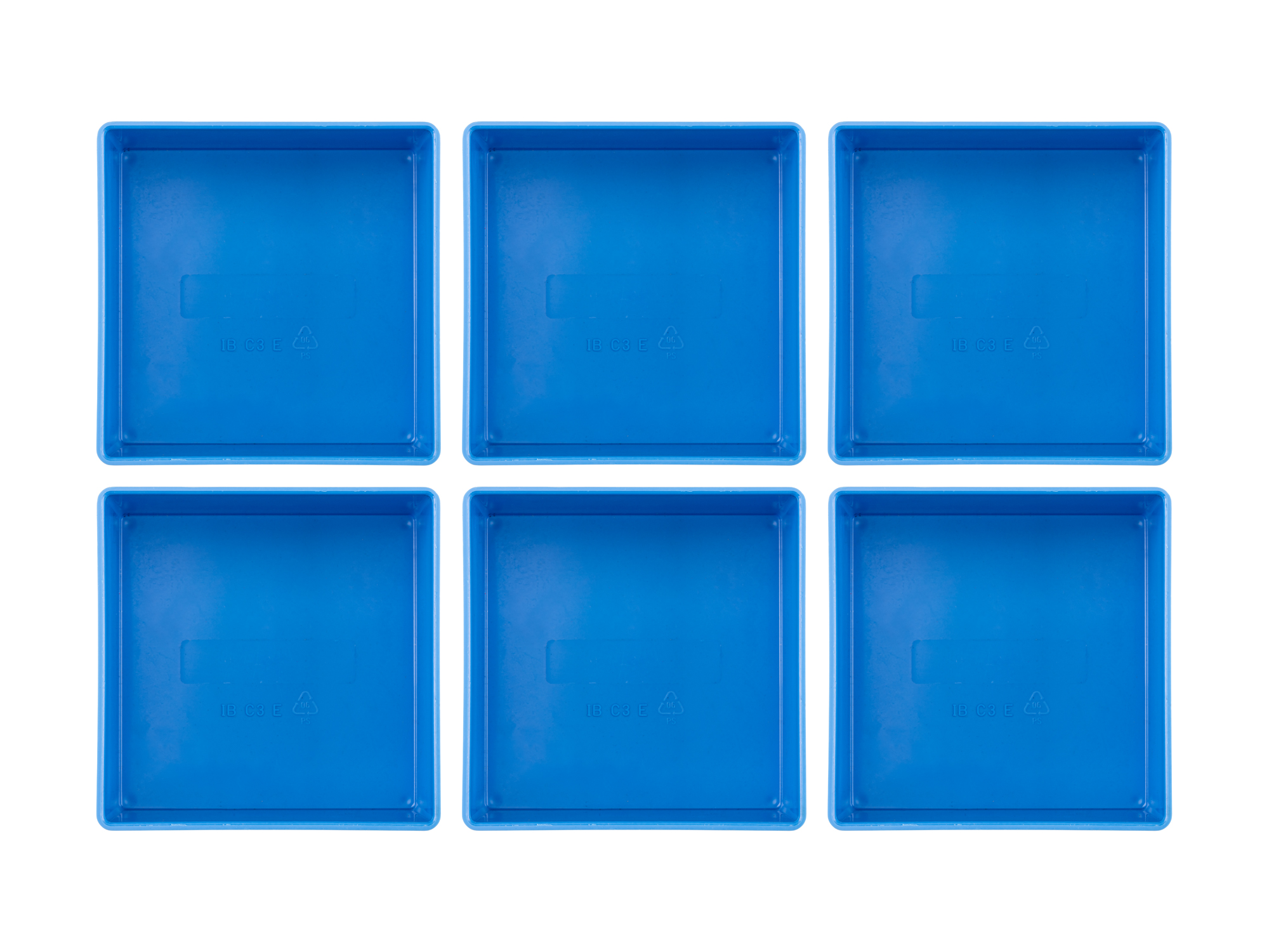TEKTON 4 x 4 Inch Organizer Bin Set, 6-Piece (Blue)